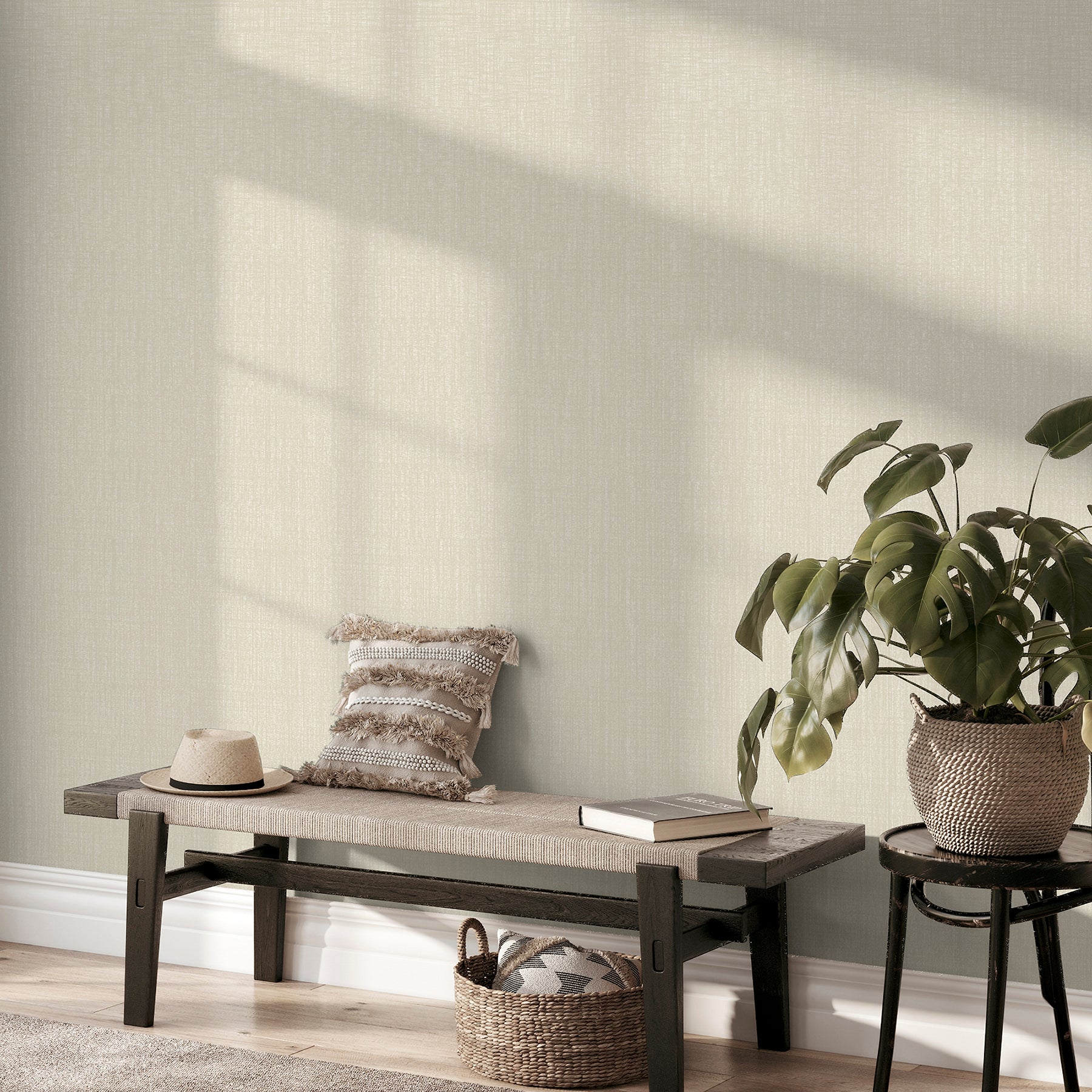 rafe-neutral-woven-texture-wallpaper-york-wallcoverings-ah946003 - York Wallcoverings Wallpaper