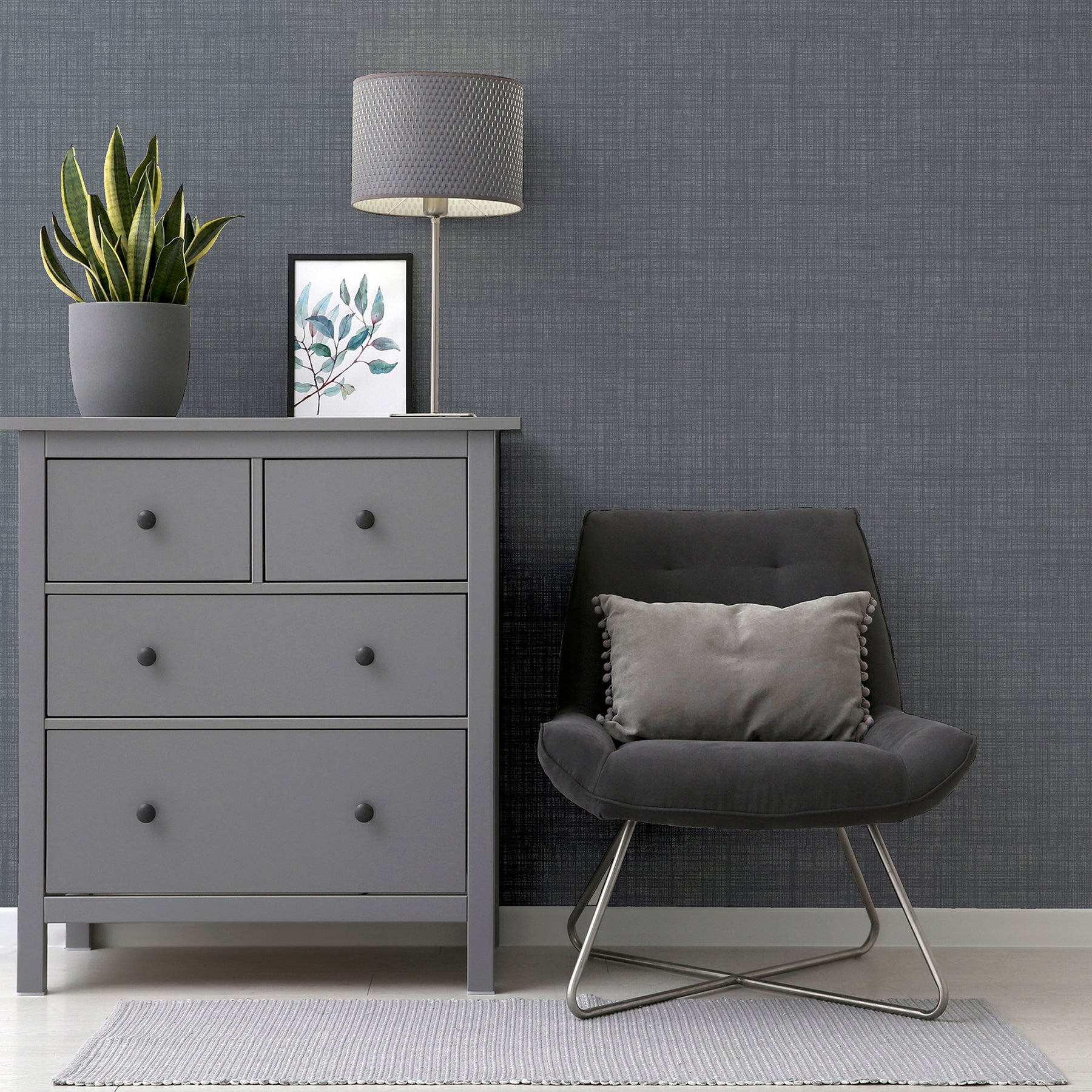 rafe-grey-woven-texture-wallpaper-york-wallcoverings-ah946006 - York Wallcoverings Wallpaper
