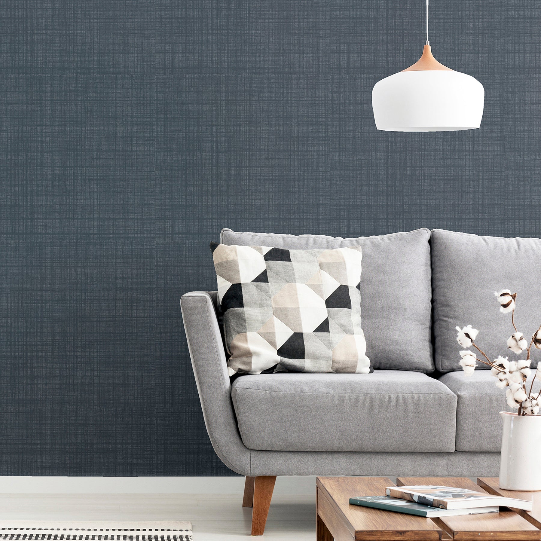 rafe-grey-woven-texture-wallpaper-york-wallcoverings-ah946006 - York Wallcoverings Wallpaper