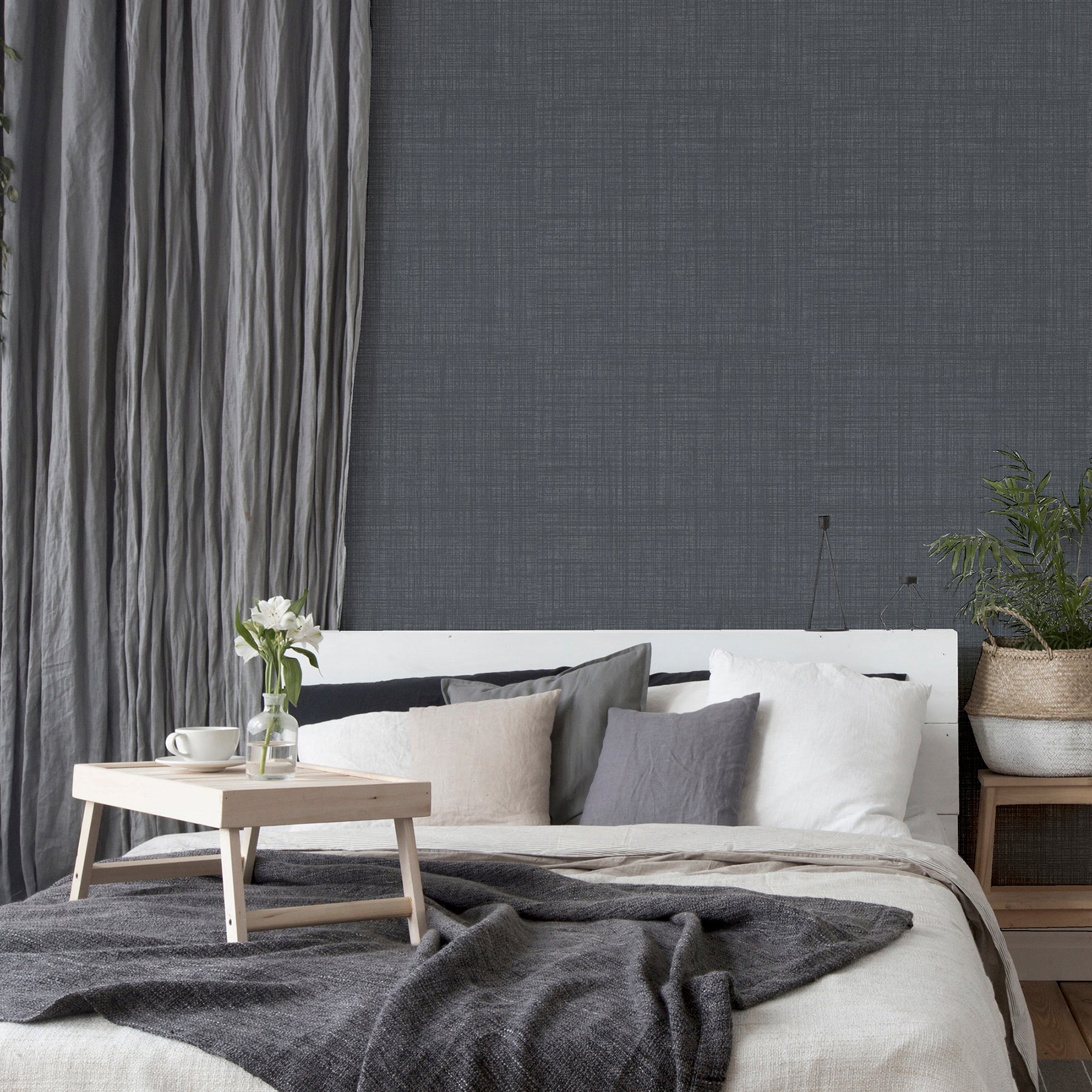 rafe-grey-woven-texture-wallpaper-york-wallcoverings-ah946006 - York Wallcoverings Wallpaper
