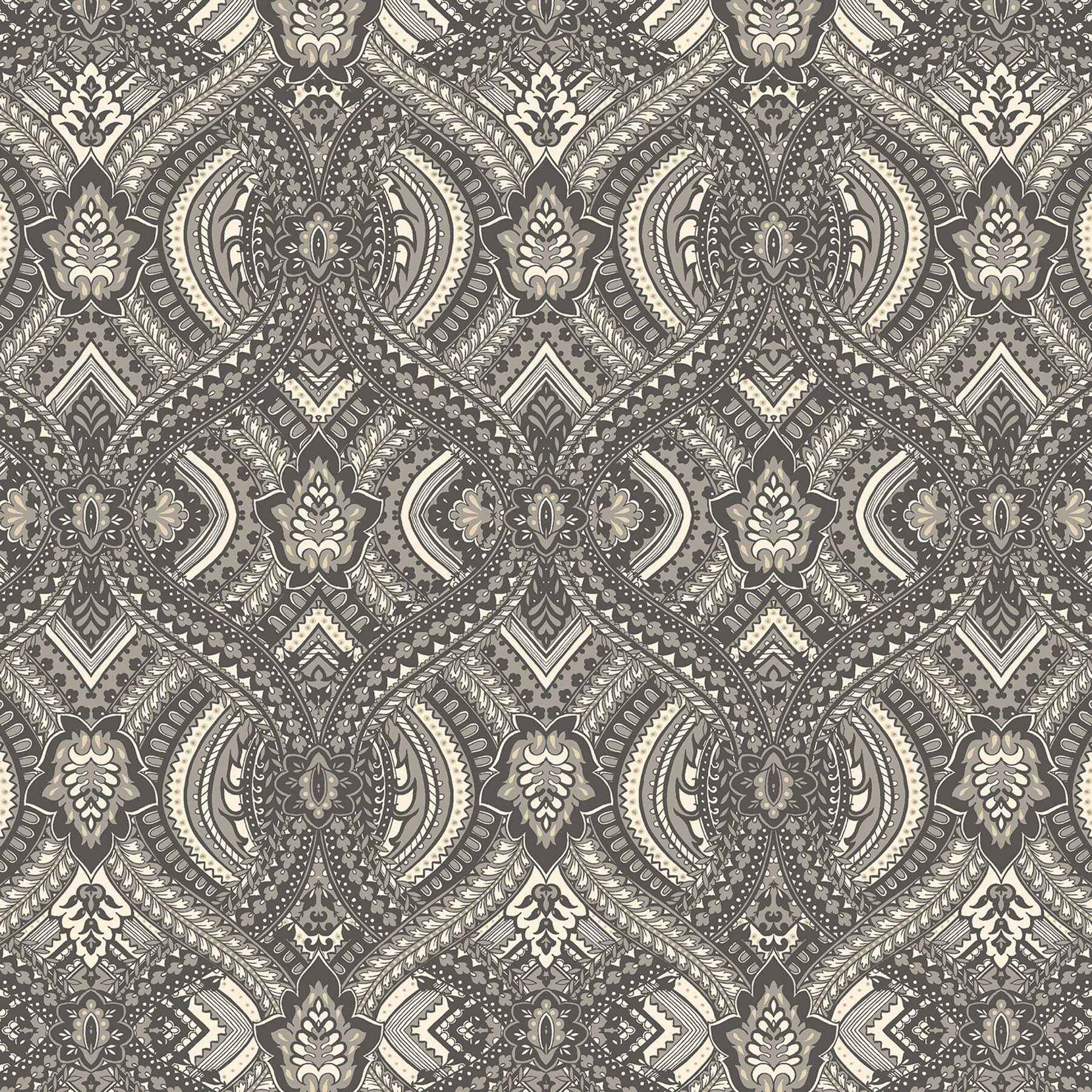 Ogee Black Peel and Stick Wallpaper - York Wallcoverings - HWA1035PU - York Wallcoverings Wallpaper