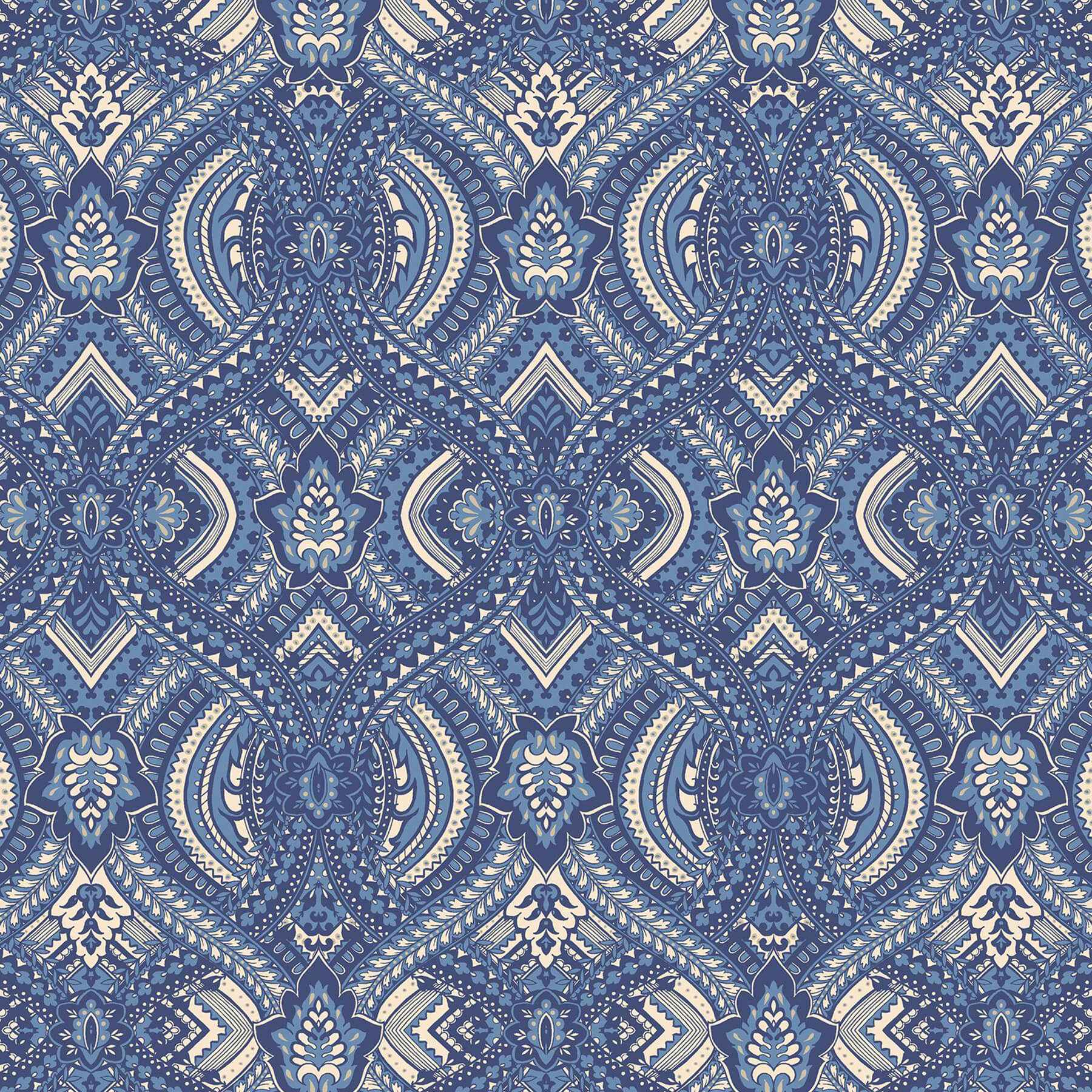 Ogee Navy Blue Peel and Stick Wallpaper - York Wallcoverings - HWA1036PU - York Wallcoverings Wallpaper