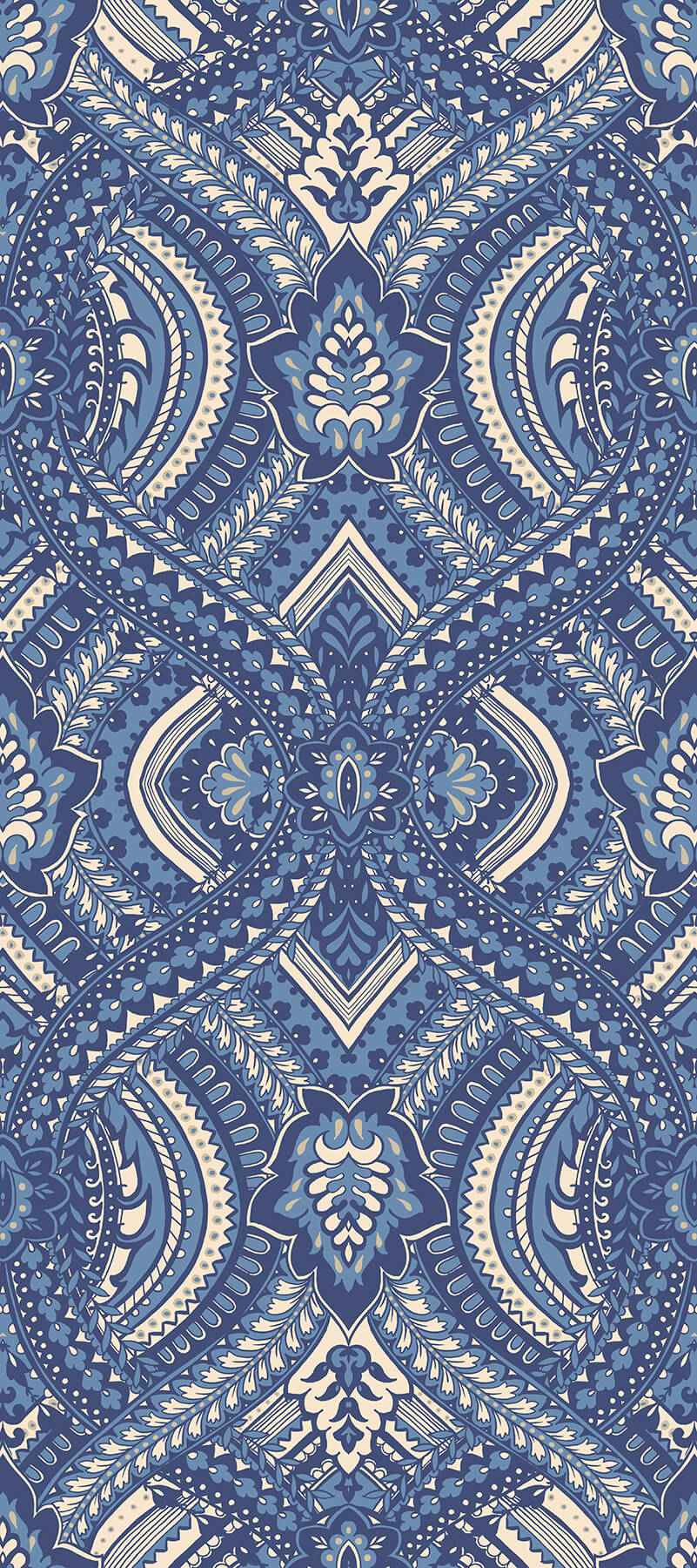 Ogee Navy Blue Peel and Stick Wallpaper - York Wallcoverings - HWA1036PU - York Wallcoverings Wallpaper