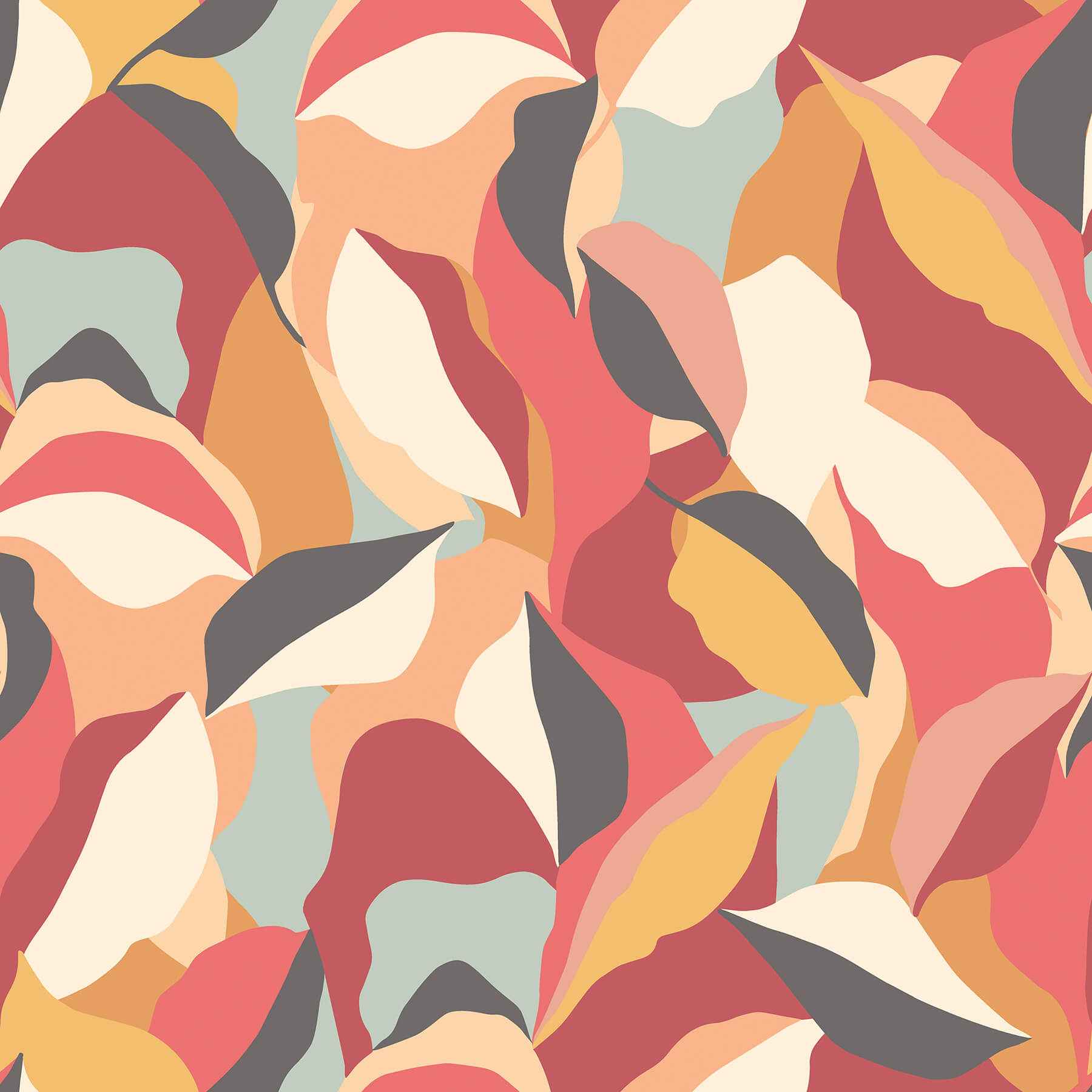 Leafy Patchwork Spice Mix Peel and Stick Wallpaper - York Wallcoverings - HWA1157PU