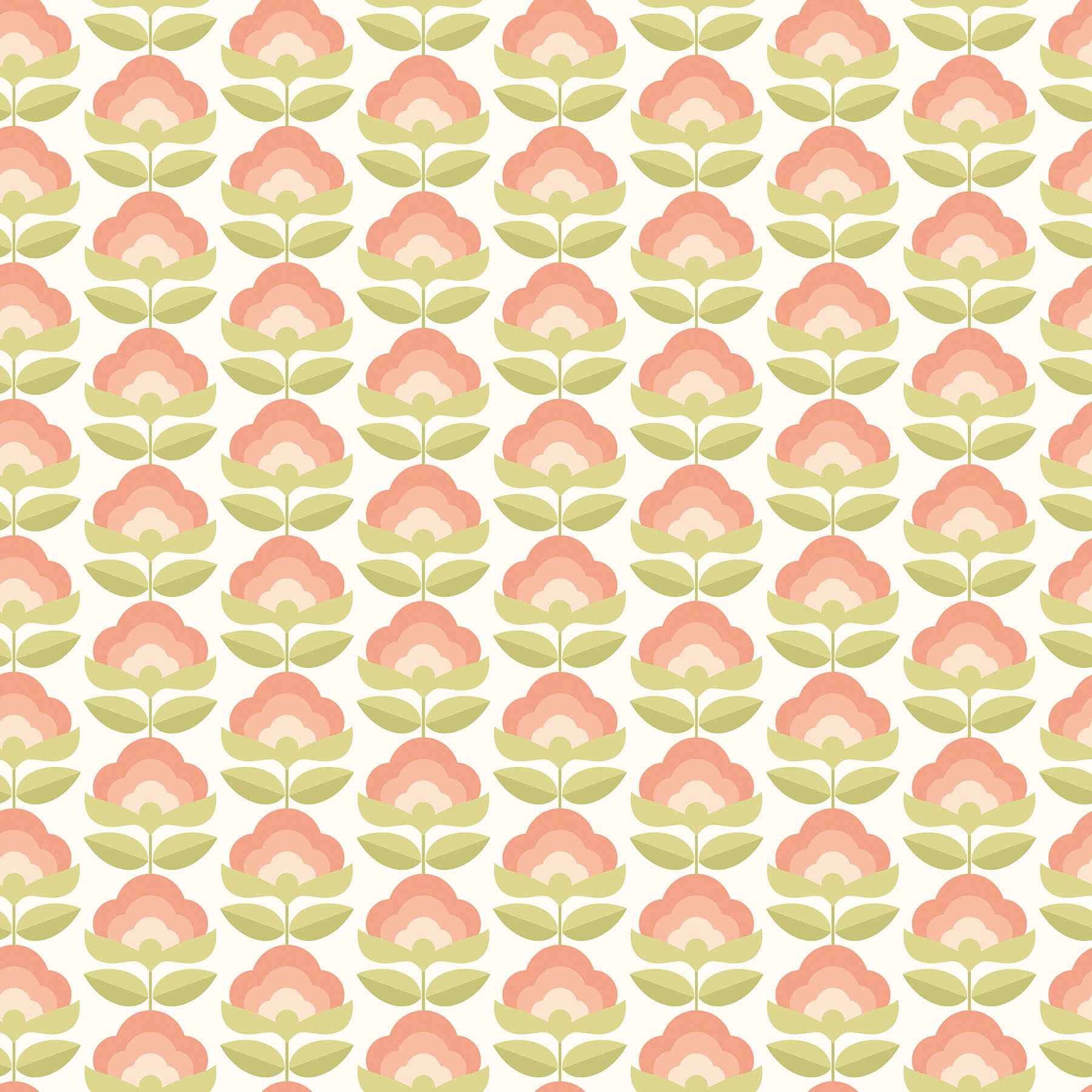 Retro Flower Apricot Mix Peel and Stick Wallpaper - York Wallcoverings - HWA1169PU