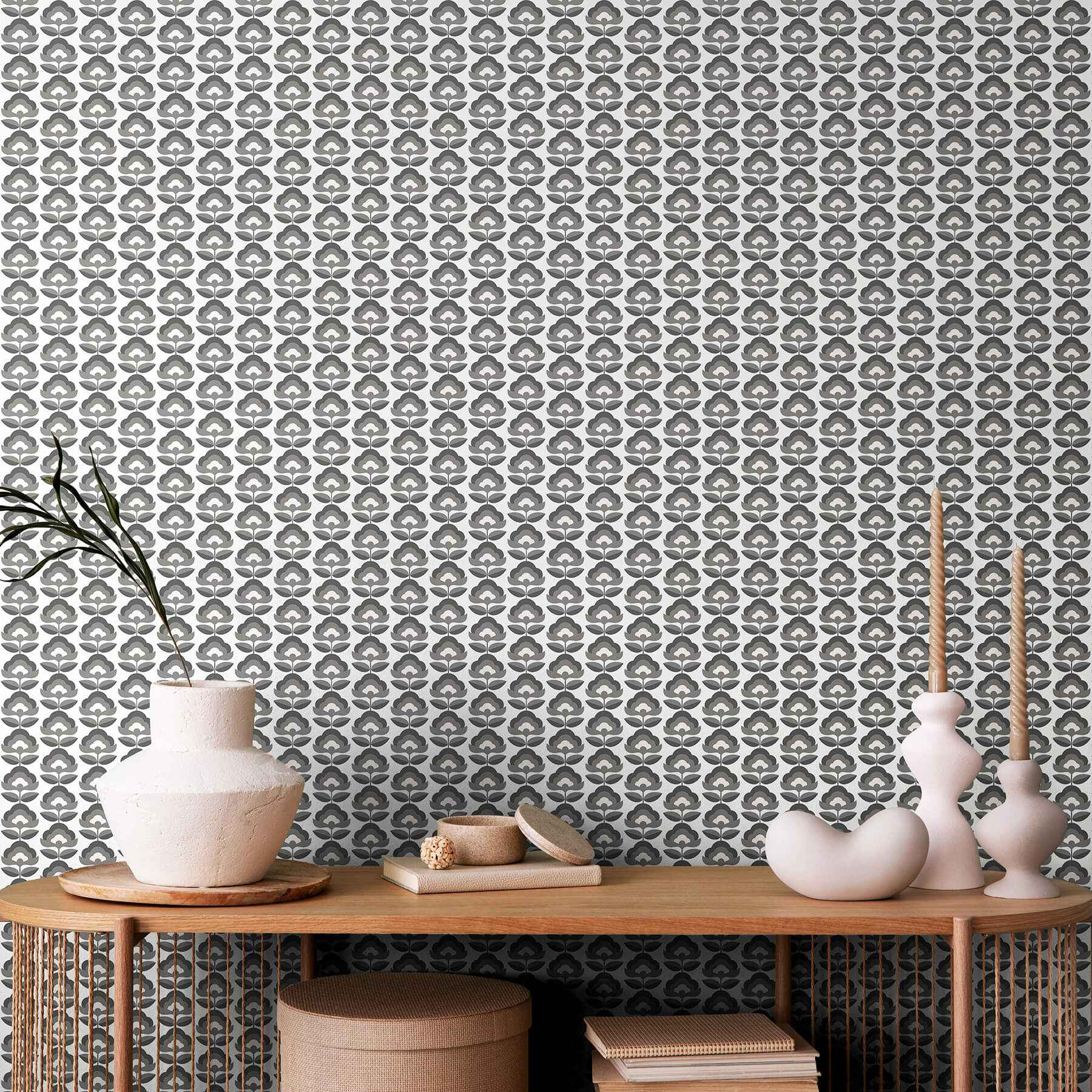 Retro Flower Chalkboard Peel and Stick Wallpaper - York Wallcoverings - HWA1173PU - York Wallcoverings Wallpaper