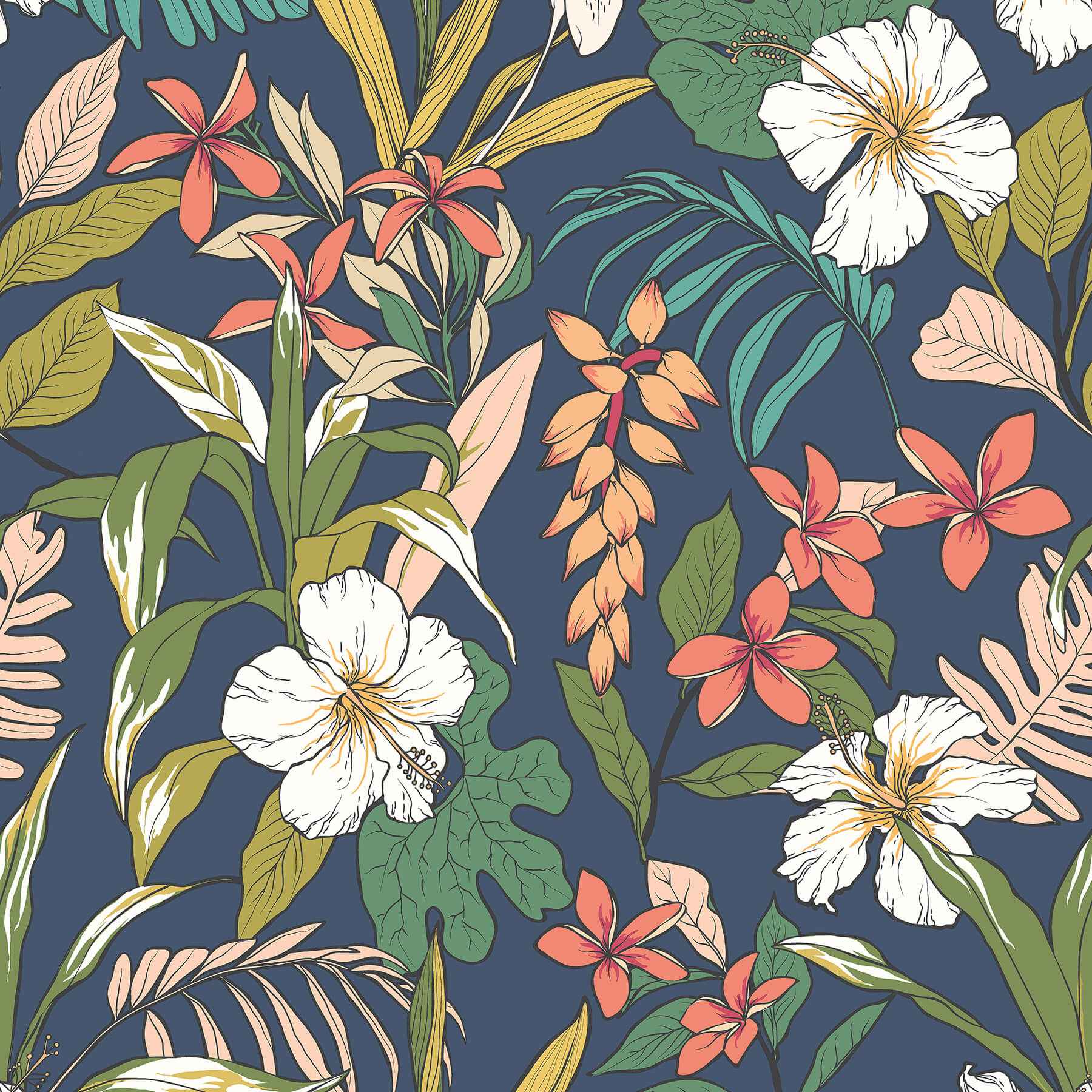 Oasis Navy Twist Peel & Stick Wallpaper - York Wallcoverings - HWA1203PU - York Wallcoverings Wallpaper