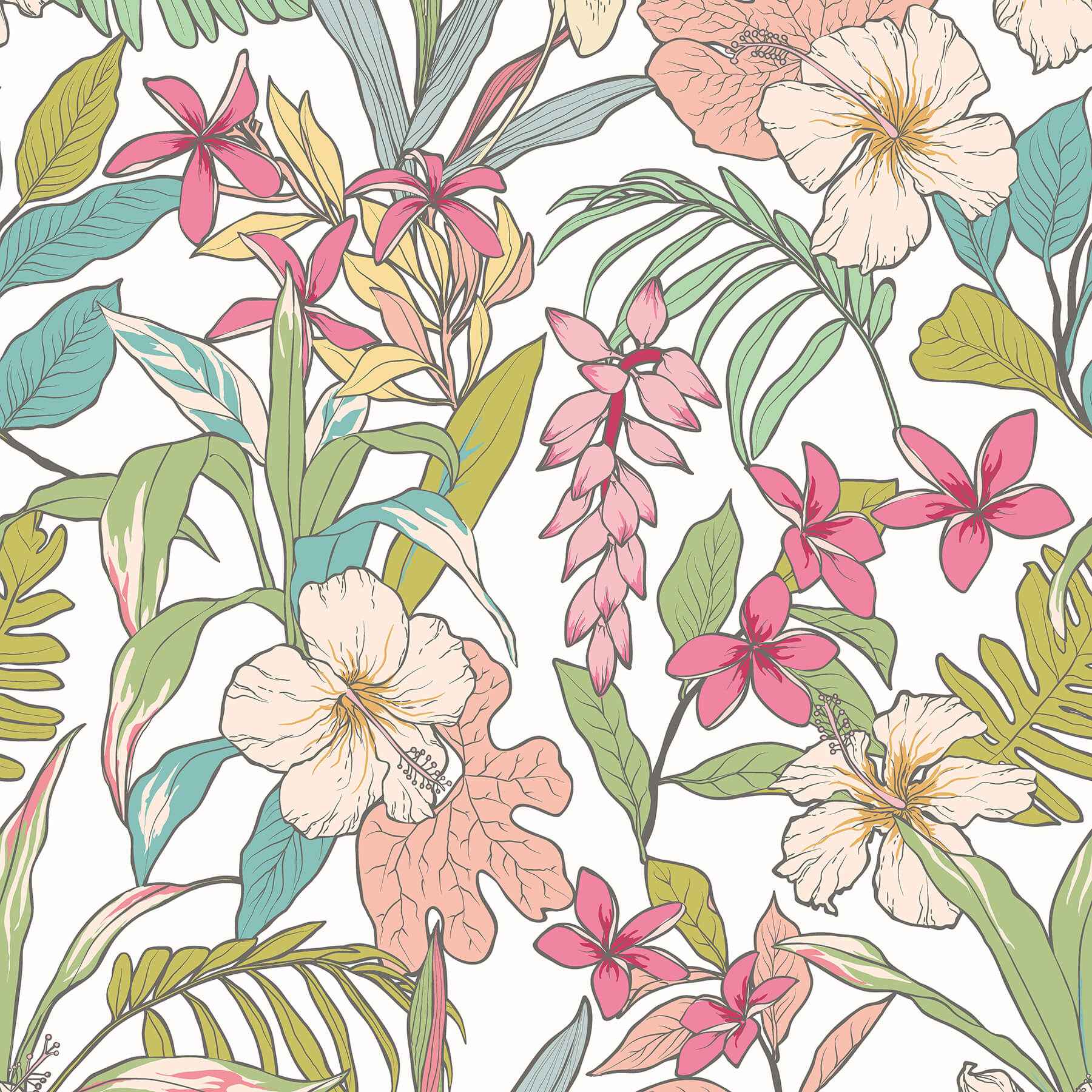 Oasis Apple Rose Peel and Stick Wallpaper - York Wallcoverings - HWA1207PU
