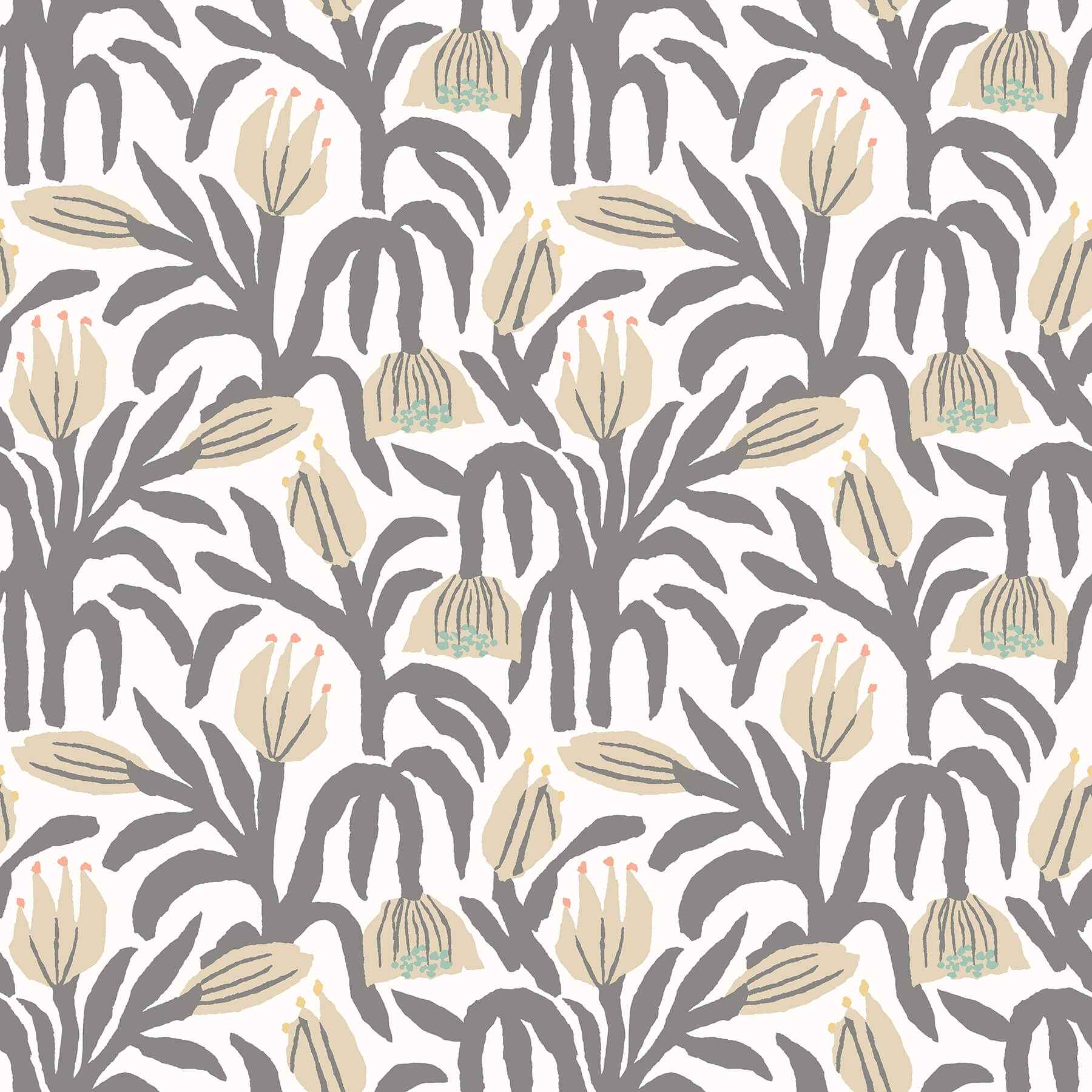 Chunky Flower Black White Peel and Stick Wallpaper - York Wallcoverings - HWA1150PU