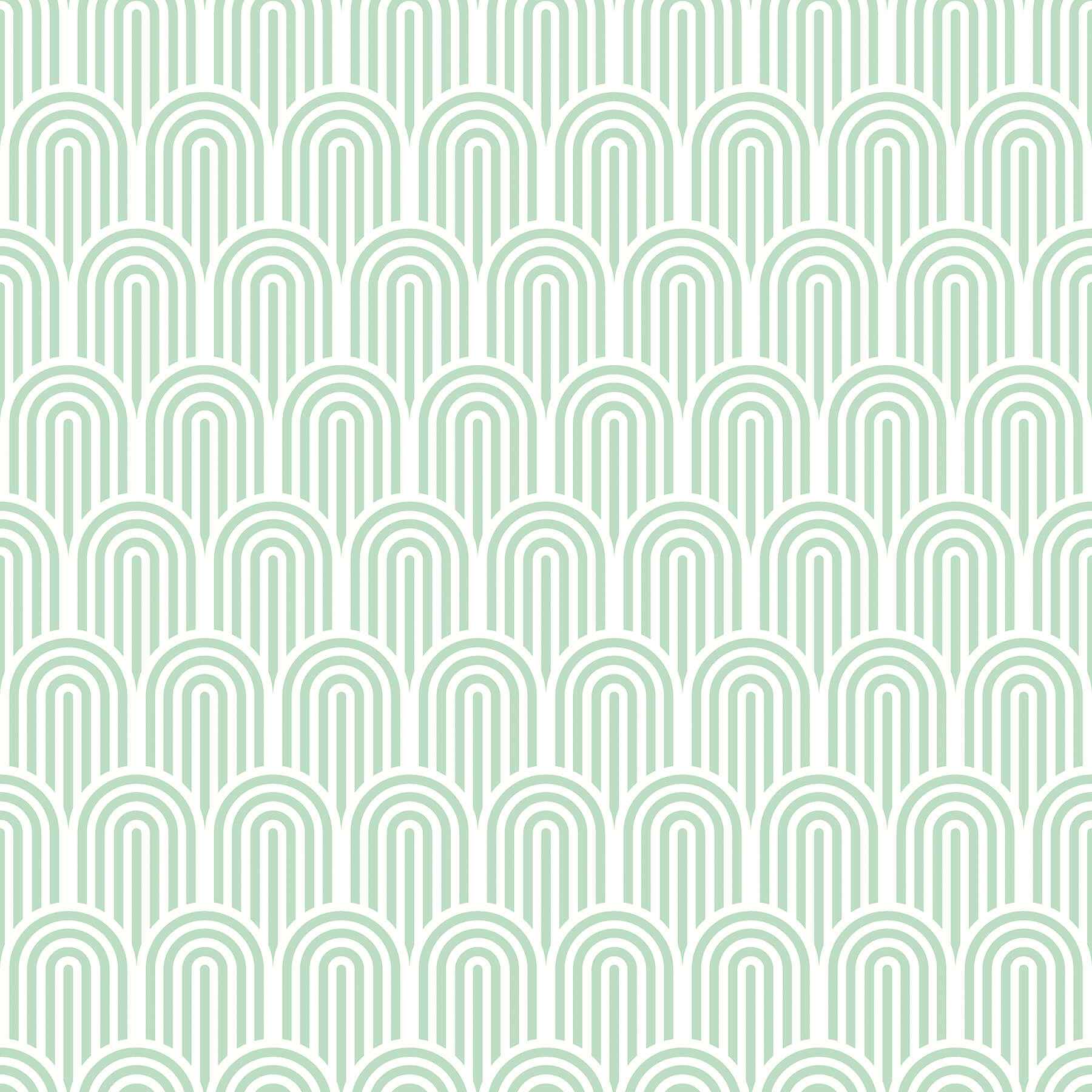 Retro Arch Mint Green Peel and Stick Wallpaper - York Wallcoverings - HWA1070PU - York Wallcoverings Wallpaper