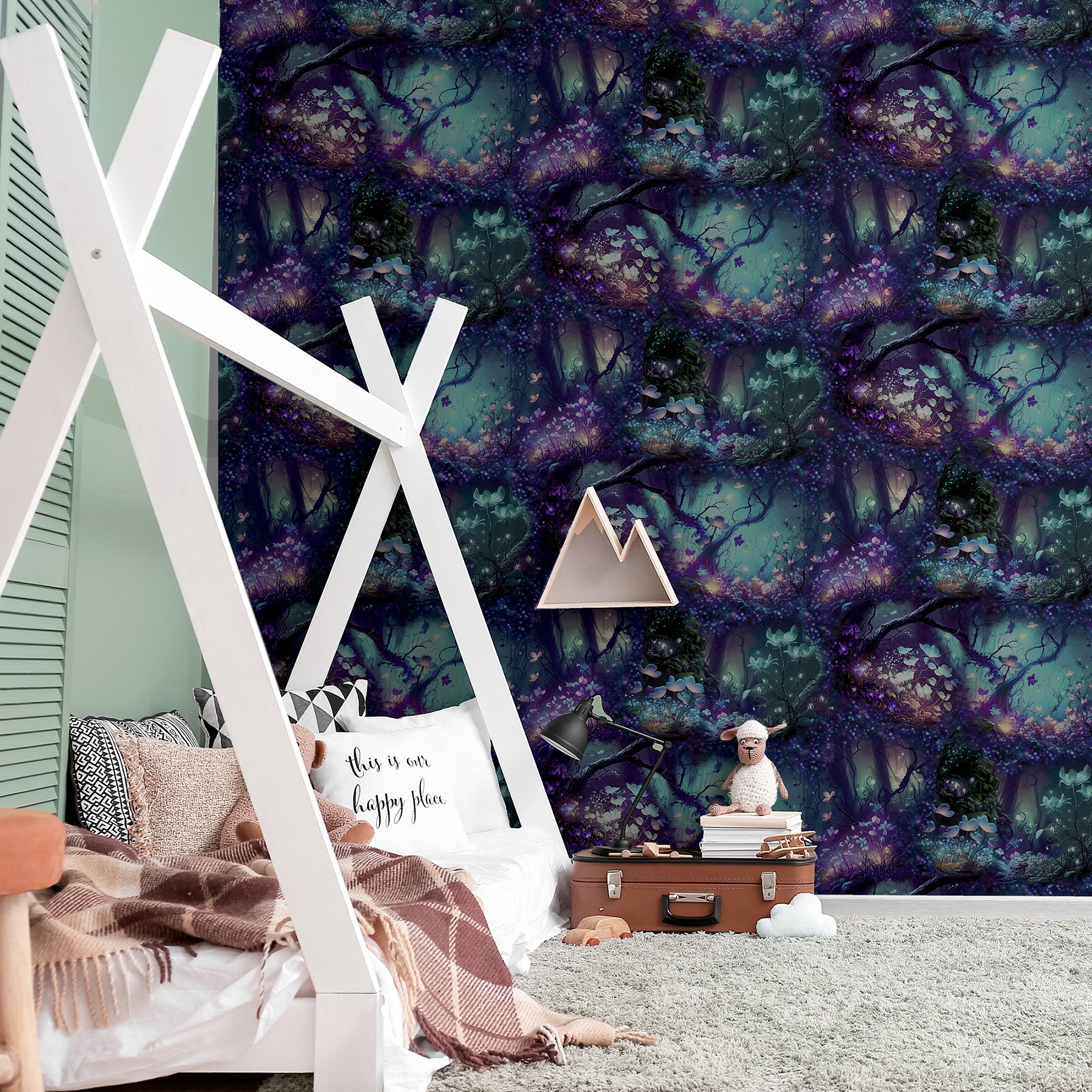 oleda-dark-blue-magical-garden-wallpaper-york-wallcoverings-ah923804 - York Wallcoverings Wallpaper
