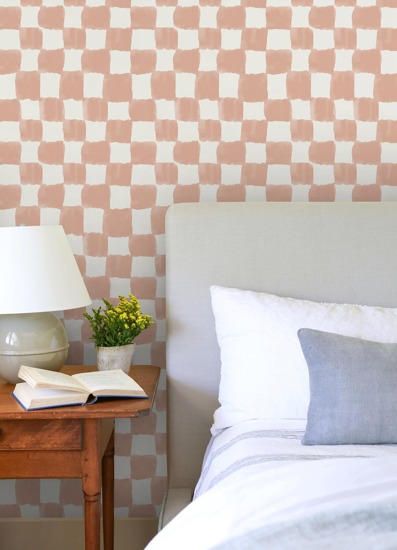 mr-kate-tess-watercolor-checker-terracotta-peel-and-stick-wallpaper-york-wallcoverings-rmws1315 - York Wallcoverings Wallpaper