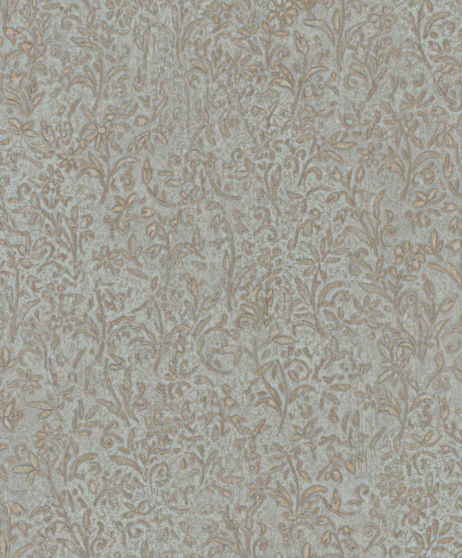 Sculpted Floral Gold Relief Wallpaper - York Wallcoverings - MA35532
