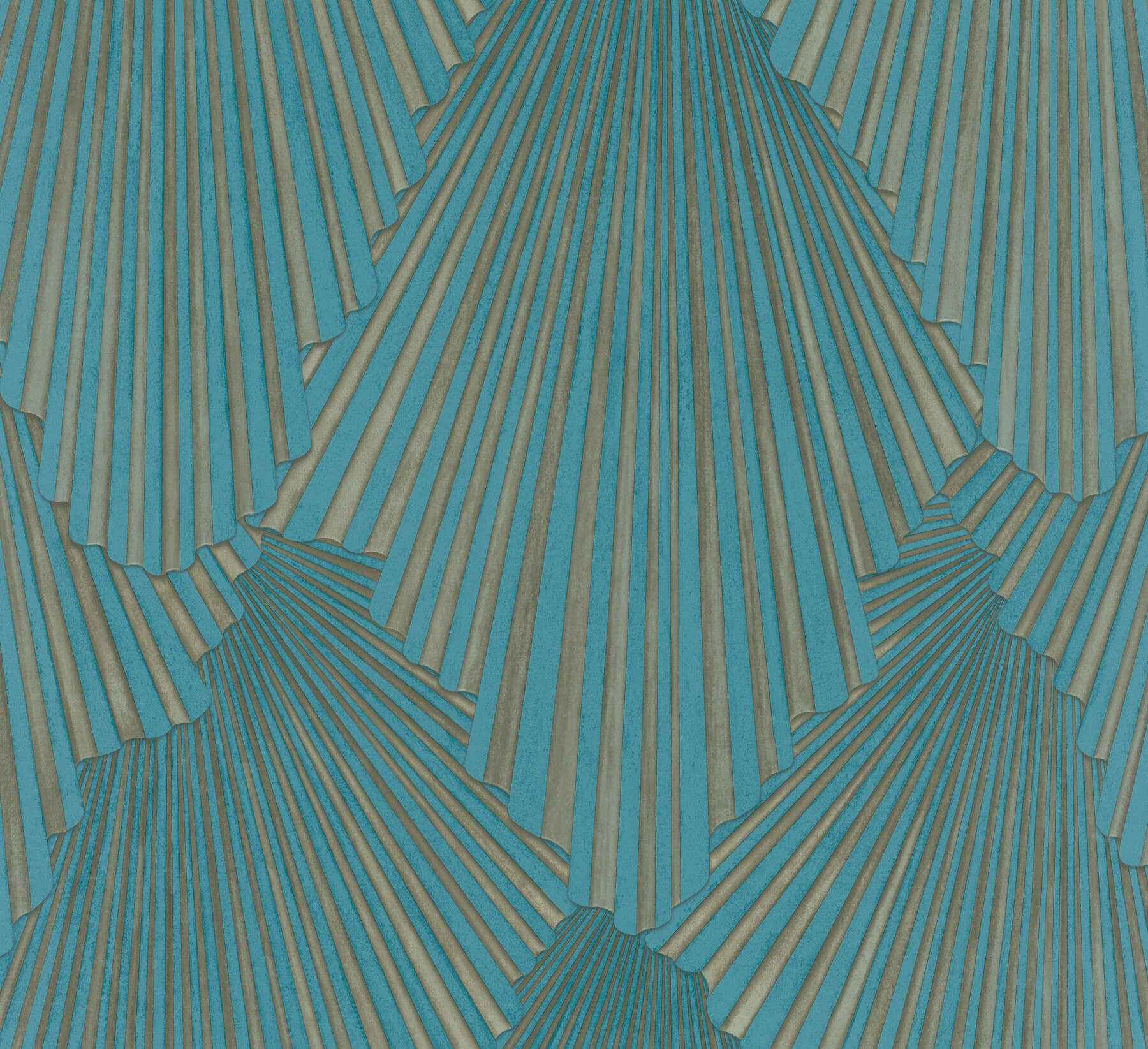 Lumiere Teal Deco Geo Wallpaper - York Wallcoverings - MA35850