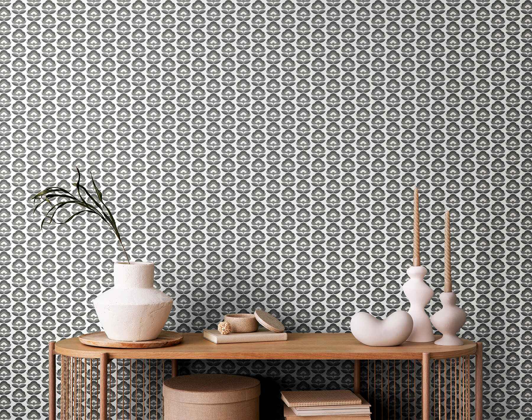 Retro Flower Chalkboard Peel and Stick Wallpaper - York Wallcoverings - HWA1173PU - York Wallcoverings Wallpaper