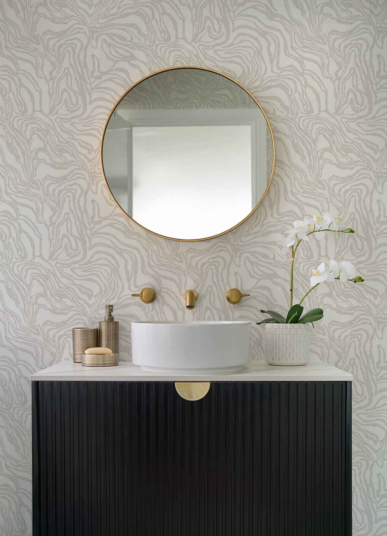 Massar Taupe Modern Marbled Wallpaper - York Wallcoverings - 4177-27706