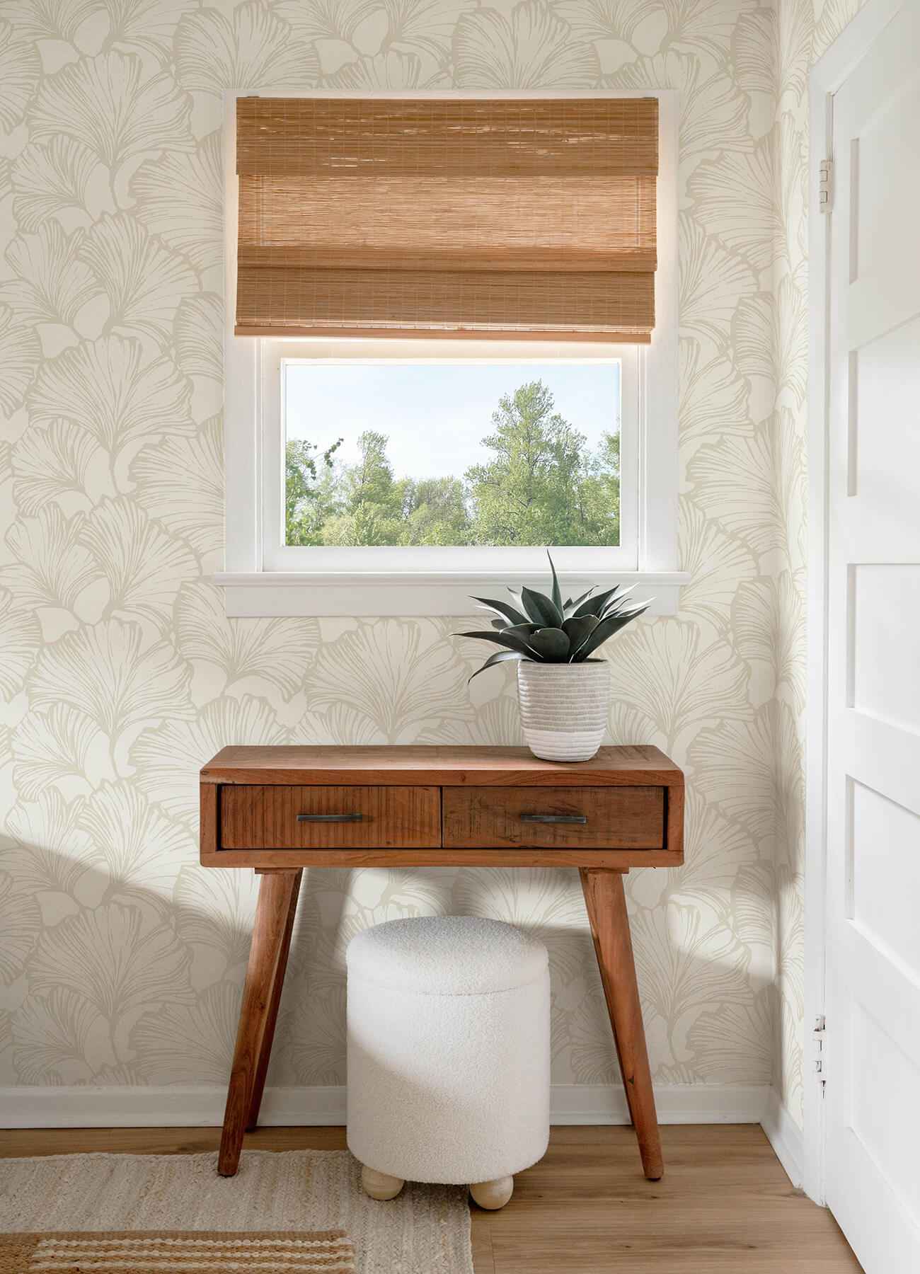 Kyoto Pearl Ginkgo Leaf Wallpaper - York Wallcoverings - 4177-27711