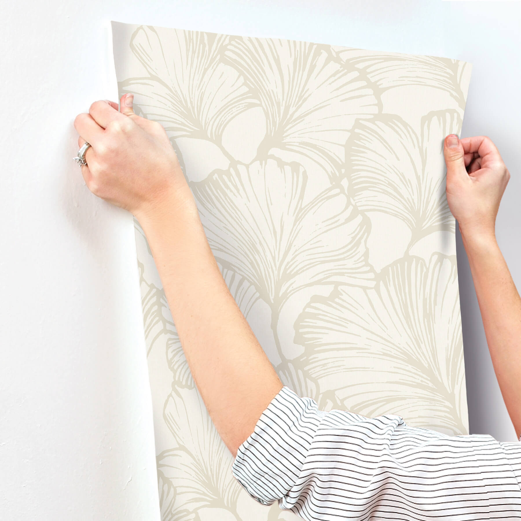 kyoto-pearl-ginkgo-leaf-wallpaper-york-wallcoverings-4177-27711 - York Wallcoverings Papel pintado