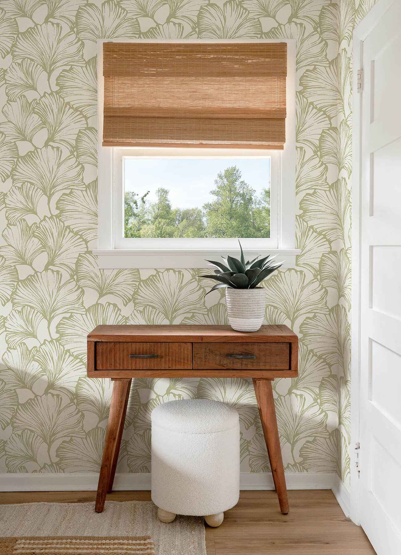 Kyoto Moss Ginkgo Leaf Wallpaper - York Wallcoverings - 4177-27714