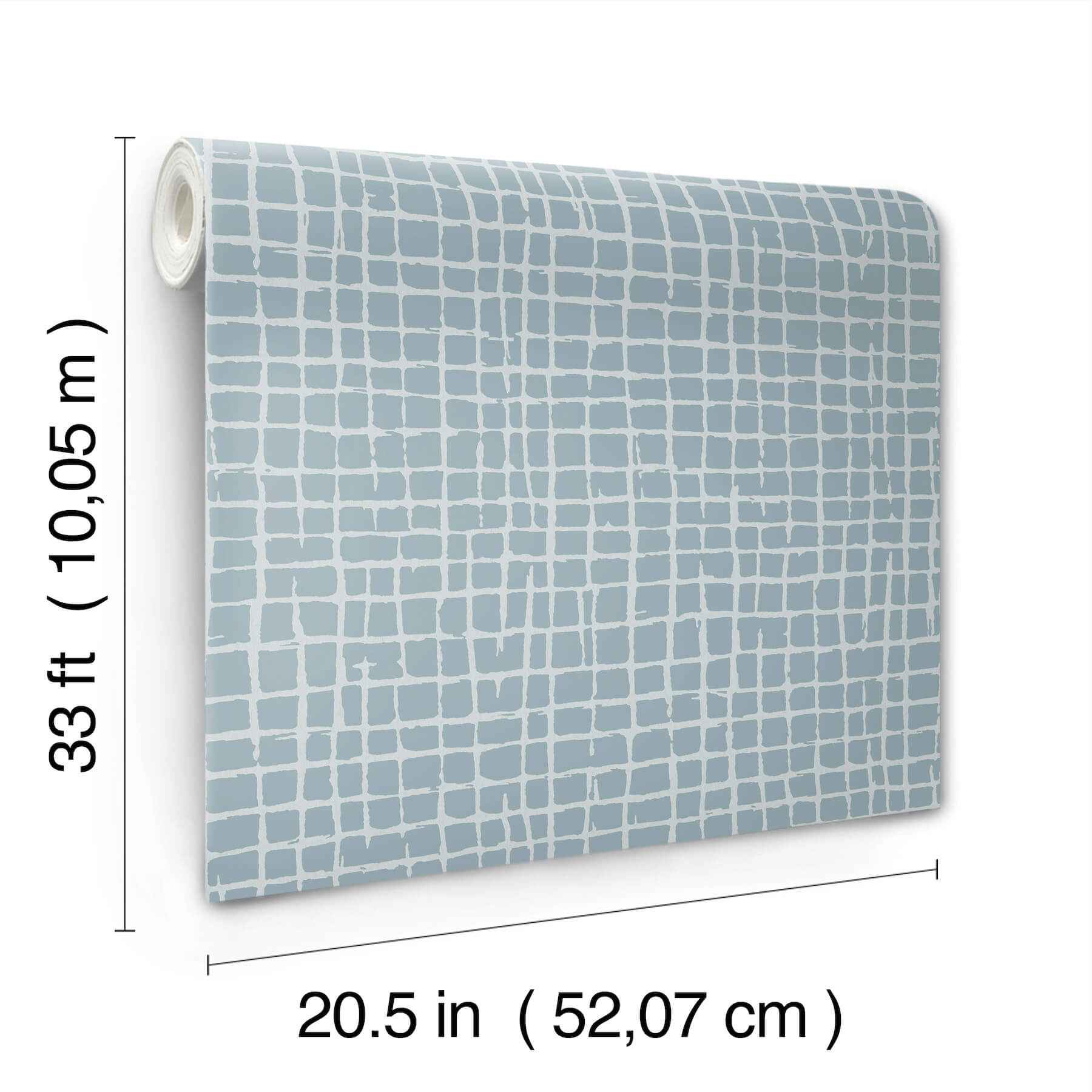 Albin Sky Blue Gridline Wallpaper - York Wallcoverings - 4177-27715 - York Wallcoverings Wallpaper