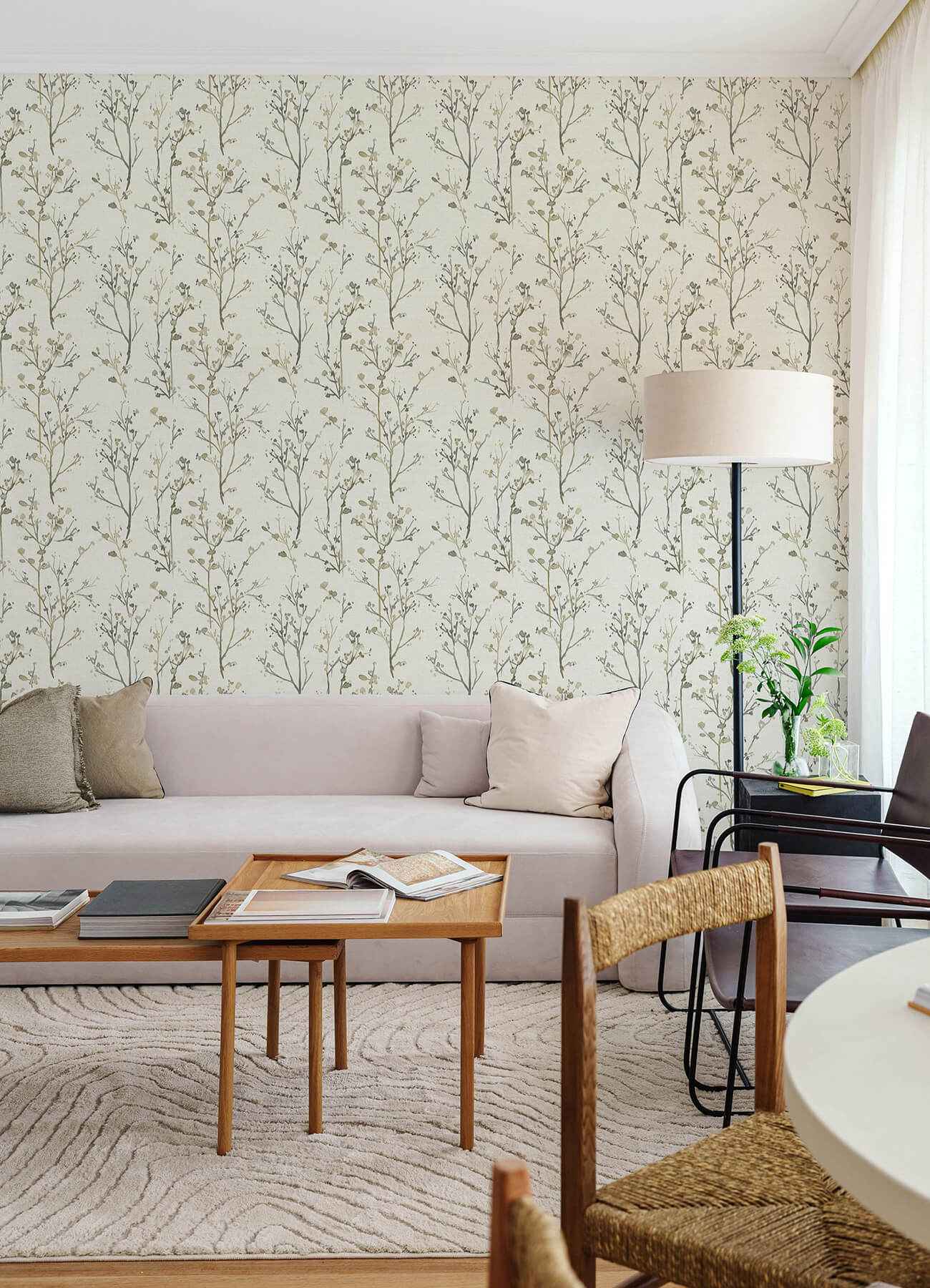 Silverling Neutral Budding Branches Wallpaper - York Wallcoverings - 4177-27720