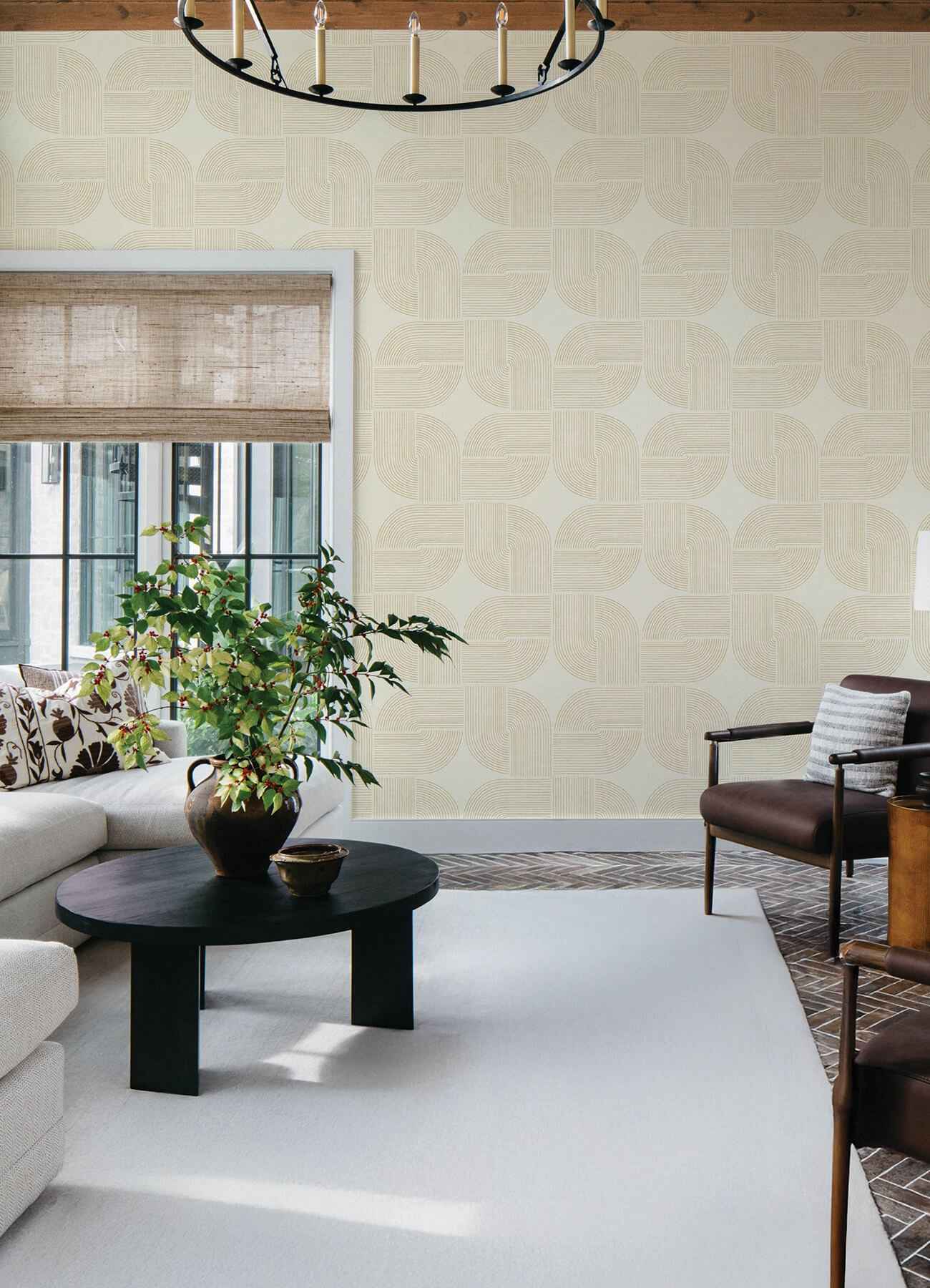 Savoye Wheat Spiral Arches Wallpaper - York Wallcoverings - 4177-27726