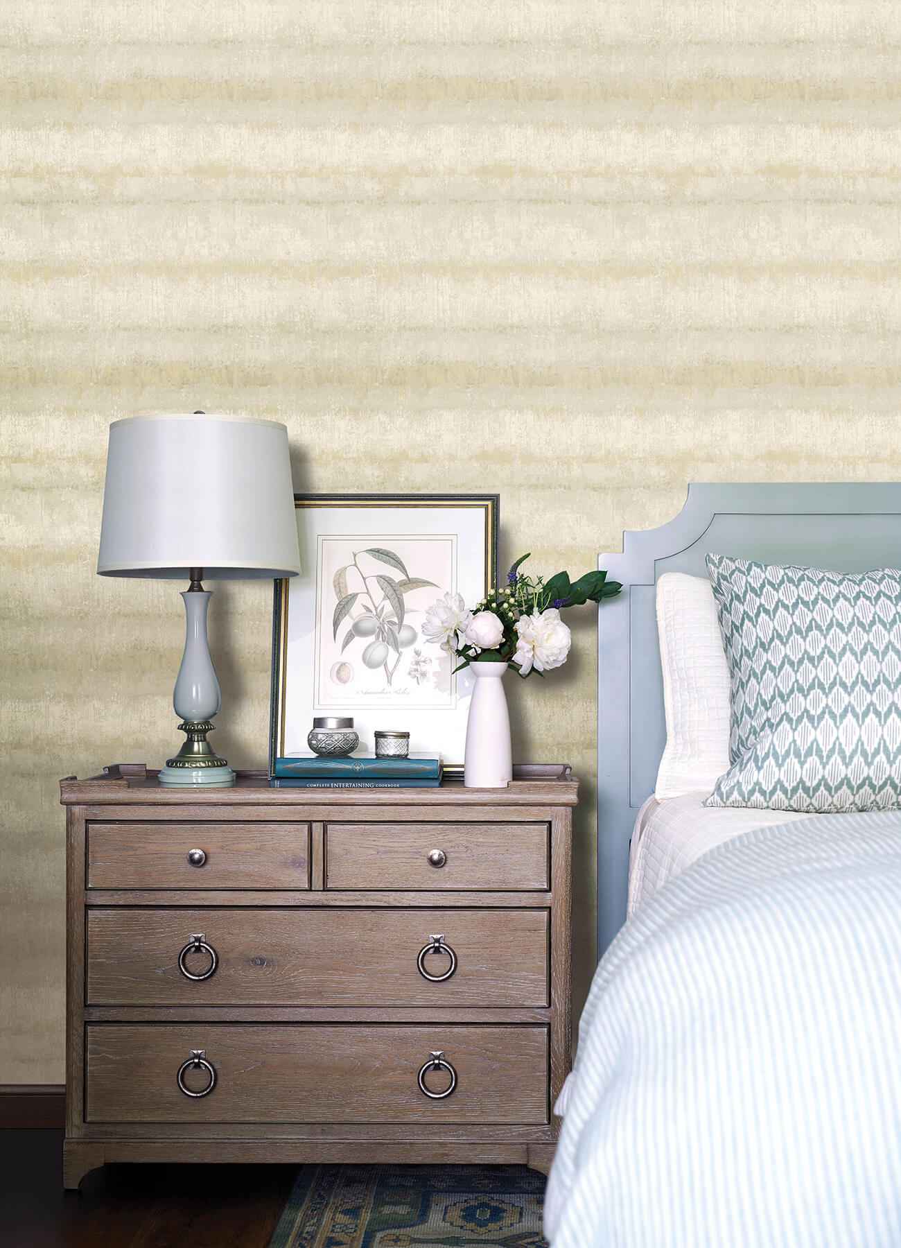 Morningtide Neutral Textured Stripe Wallpaper - York Wallcoverings - 4177-27734