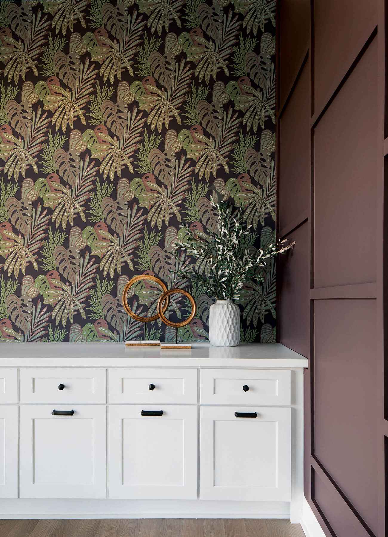 Alocasia Burgundy Tropical Foliage Wallpaper - York Wallcoverings - 4177-27738