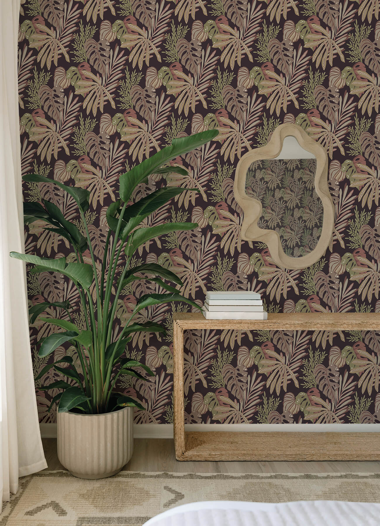 alocasia-burgundy-tropical-foliage-wallpaper-york-wallcoverings-4177-27738 - York Wallcoverings Papel pintado