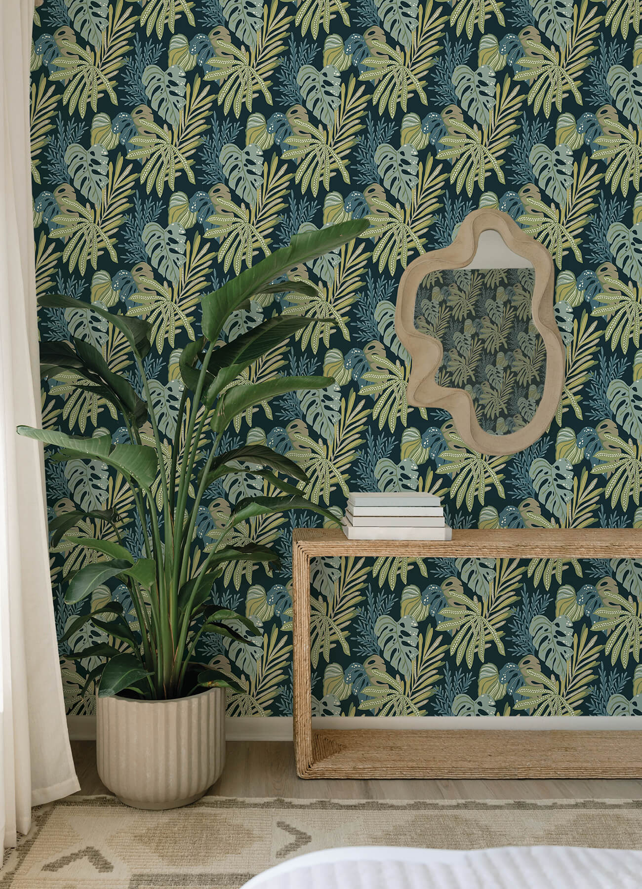 alocasia-green-tropical-foliage-wallpaper-york-wallcoverings-4177-27739 - York Wallcoverings Papel pintado