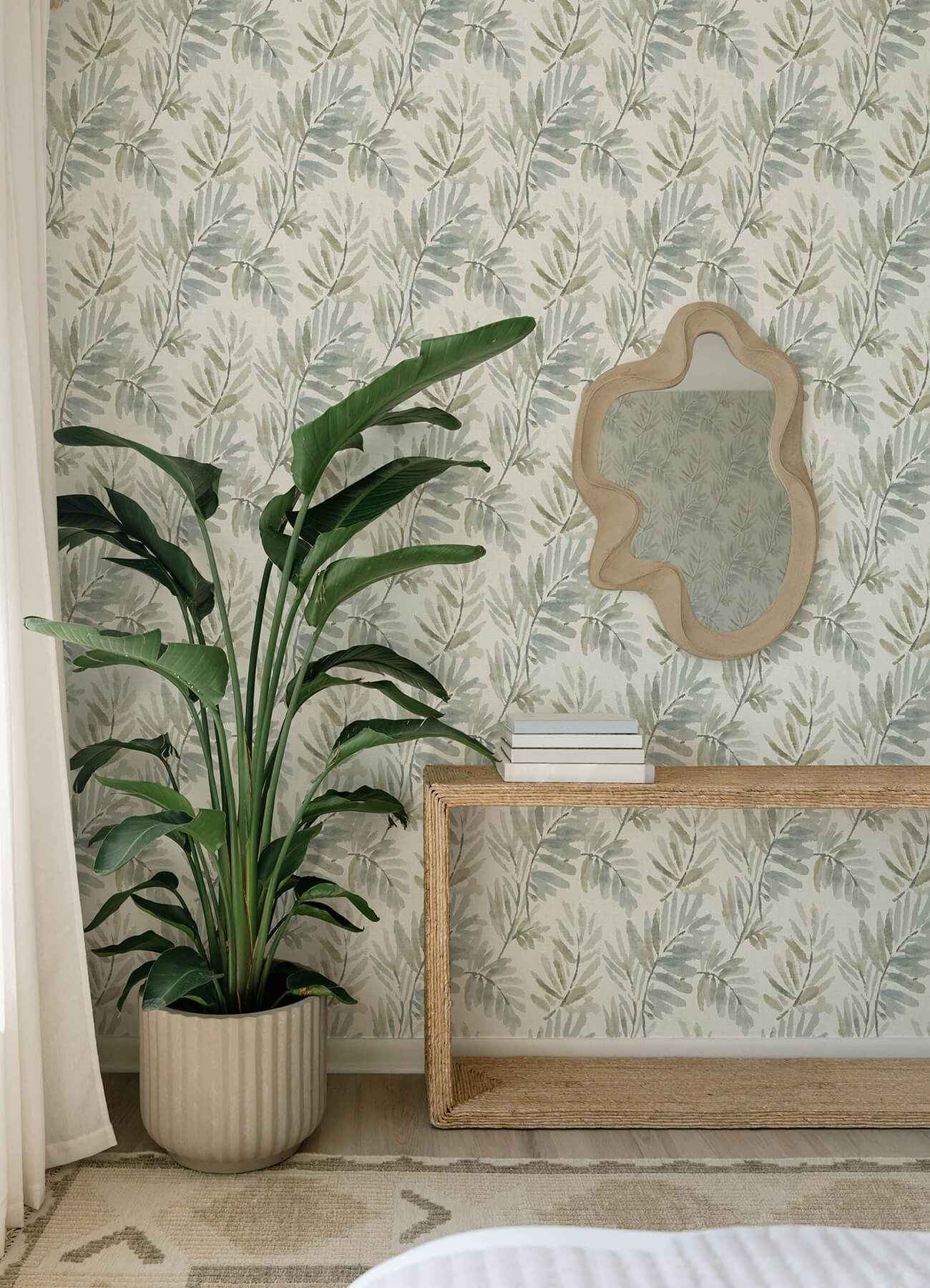 Serenade Aqua Ferns Wallpaper - York Wallcoverings - 4177-27740