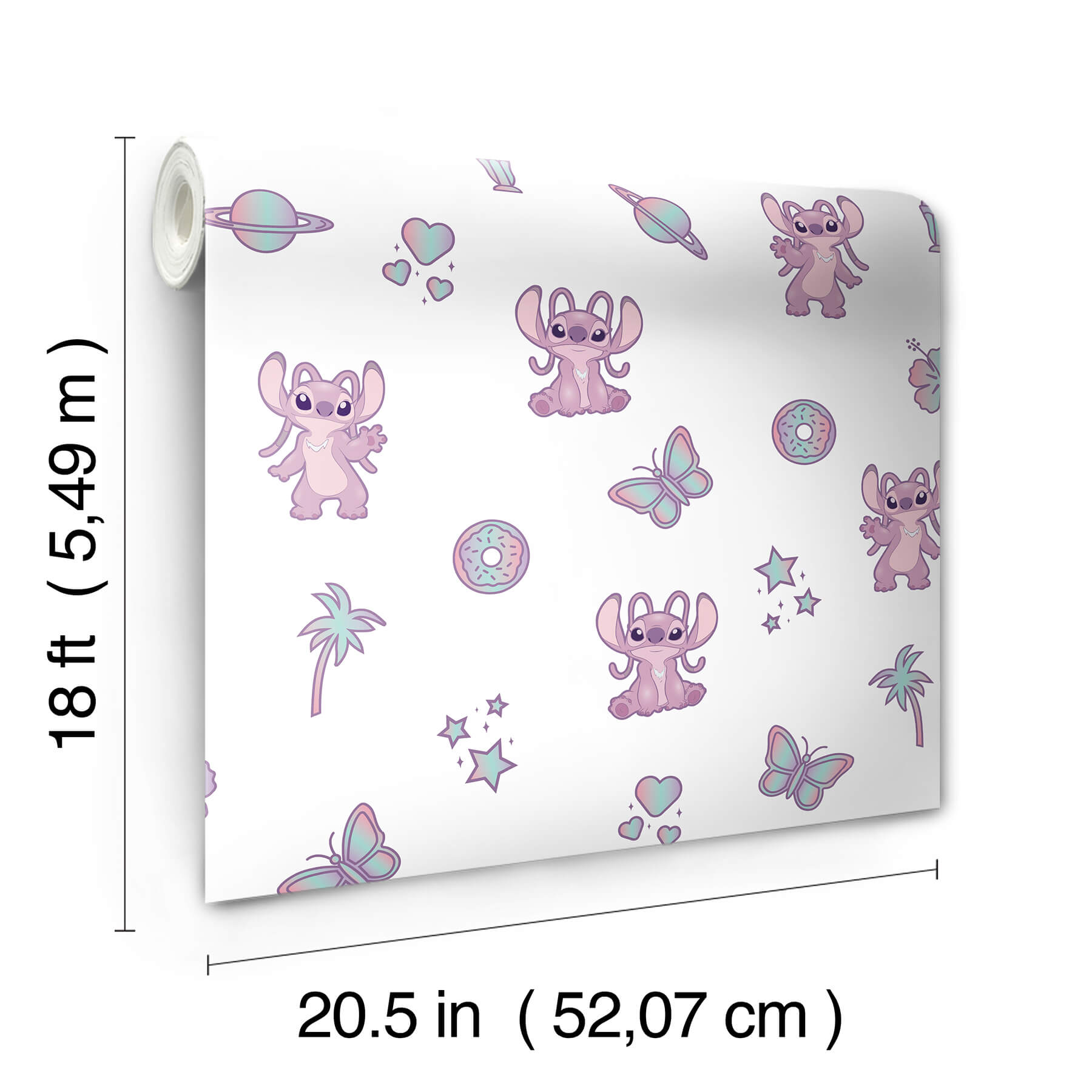 disney-lilo-stitch-angel-pink-peel-and-stick-wallpaper-york-wallcoverings-rmws1347 - York Wallcoverings Wallpaper