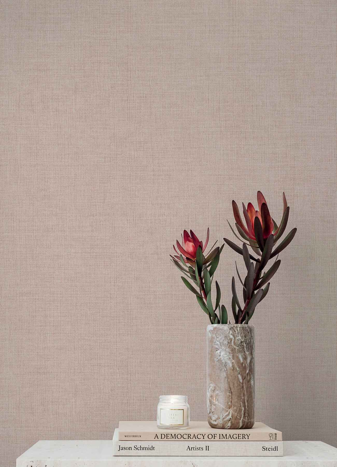Alba Blush Open Weave Wallpaper - York Wallcoverings - 4193-7406 - York Wallcoverings Wallpaper