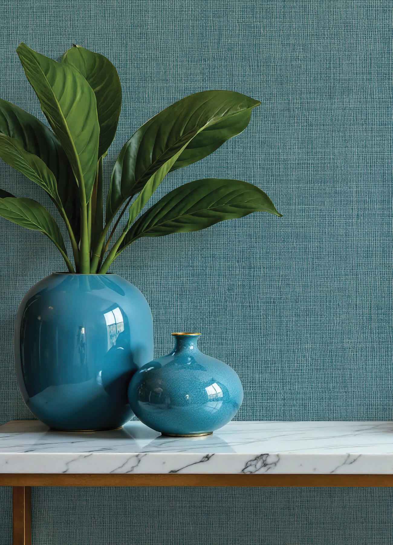 Alba Turquoise Open Weave Wallpaper - York Wallcoverings - 4193-7412 - York Wallcoverings Wallpaper