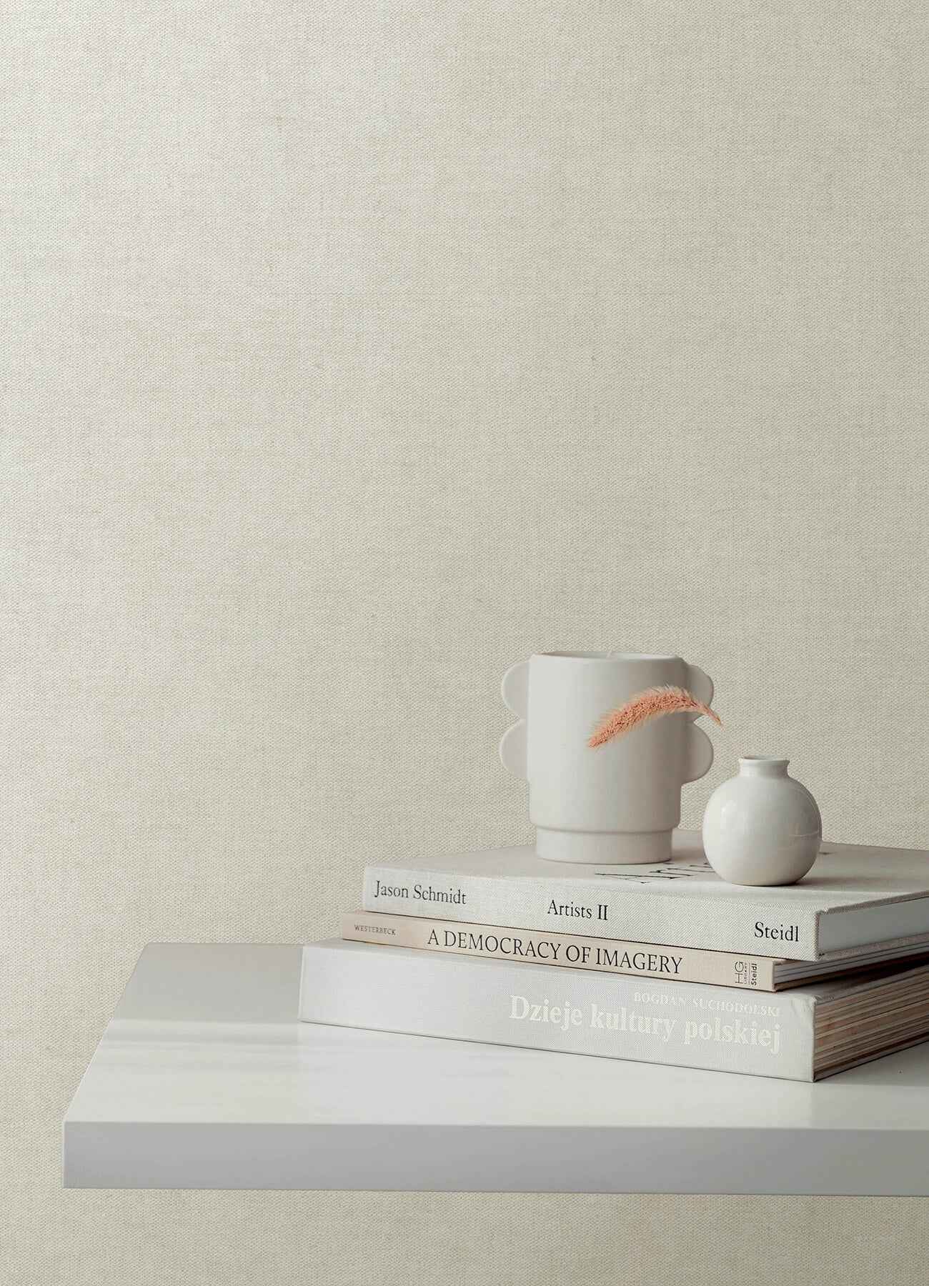 Nuovo Off-White Faux Linen Wallpaper - York Wallcoverings - 4193-7420