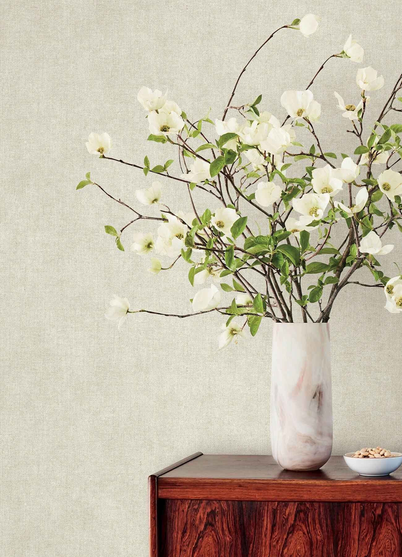 Nuovo Off-White Faux Linen Wallpaper - York Wallcoverings - 4193-7420 - York Wallcoverings Wallpaper