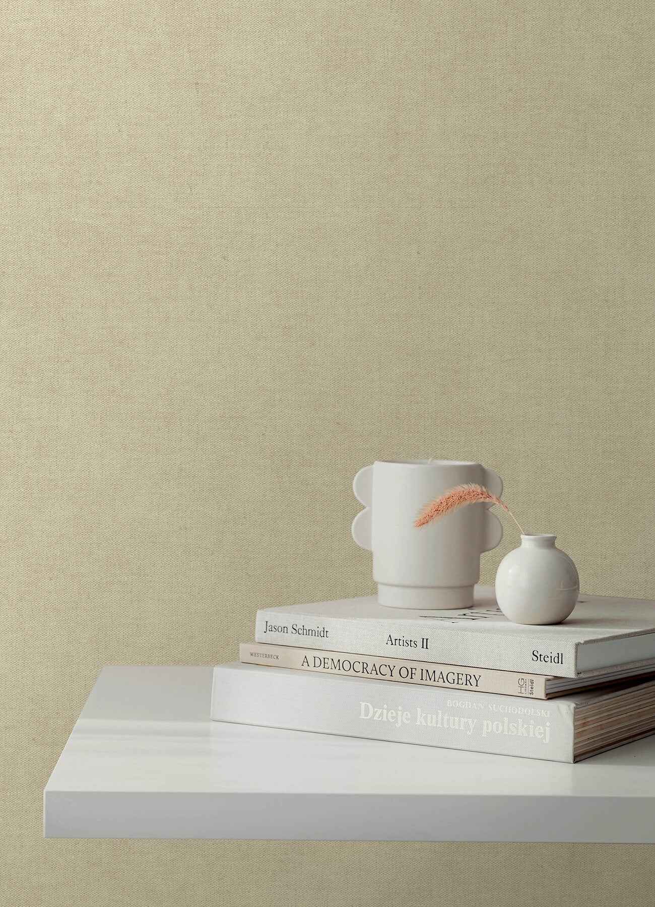 Nuovo Taupe Faux Linen Wallpaper - York Wallcoverings - 4193-7422