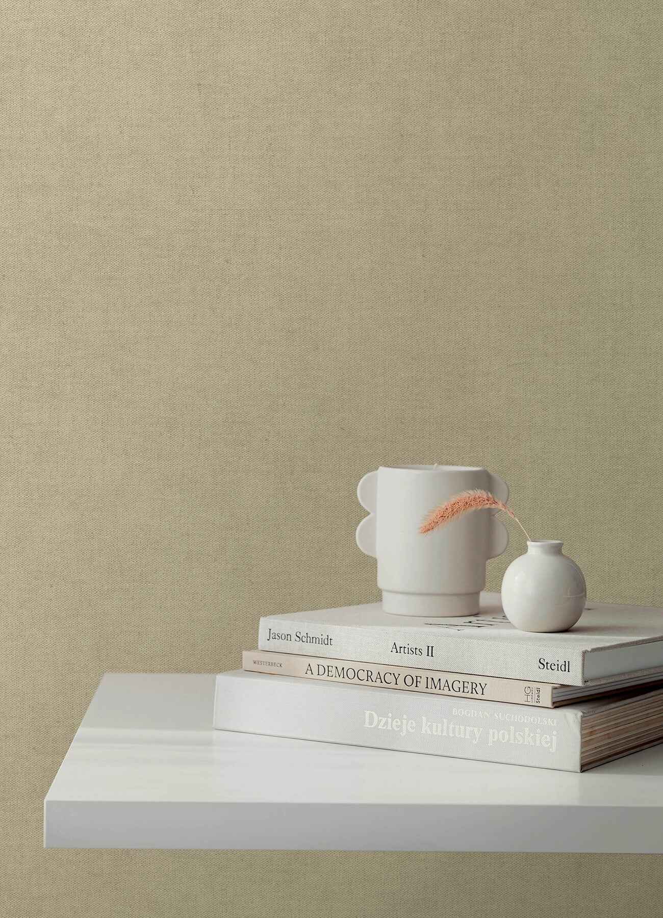 Nuovo Khaki Faux Linen Wallpaper - York Wallcoverings - 4193-7423