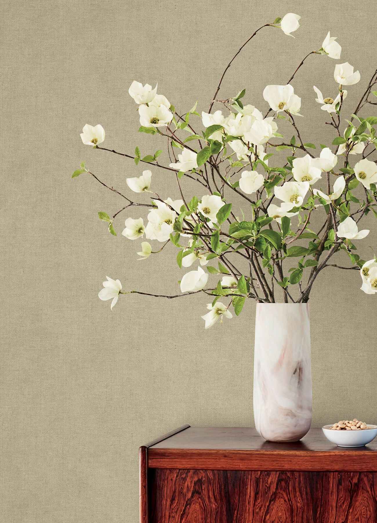 Nuovo Khaki Faux Linen Wallpaper - York Wallcoverings - 4193-7423 - York Wallcoverings Wallpaper