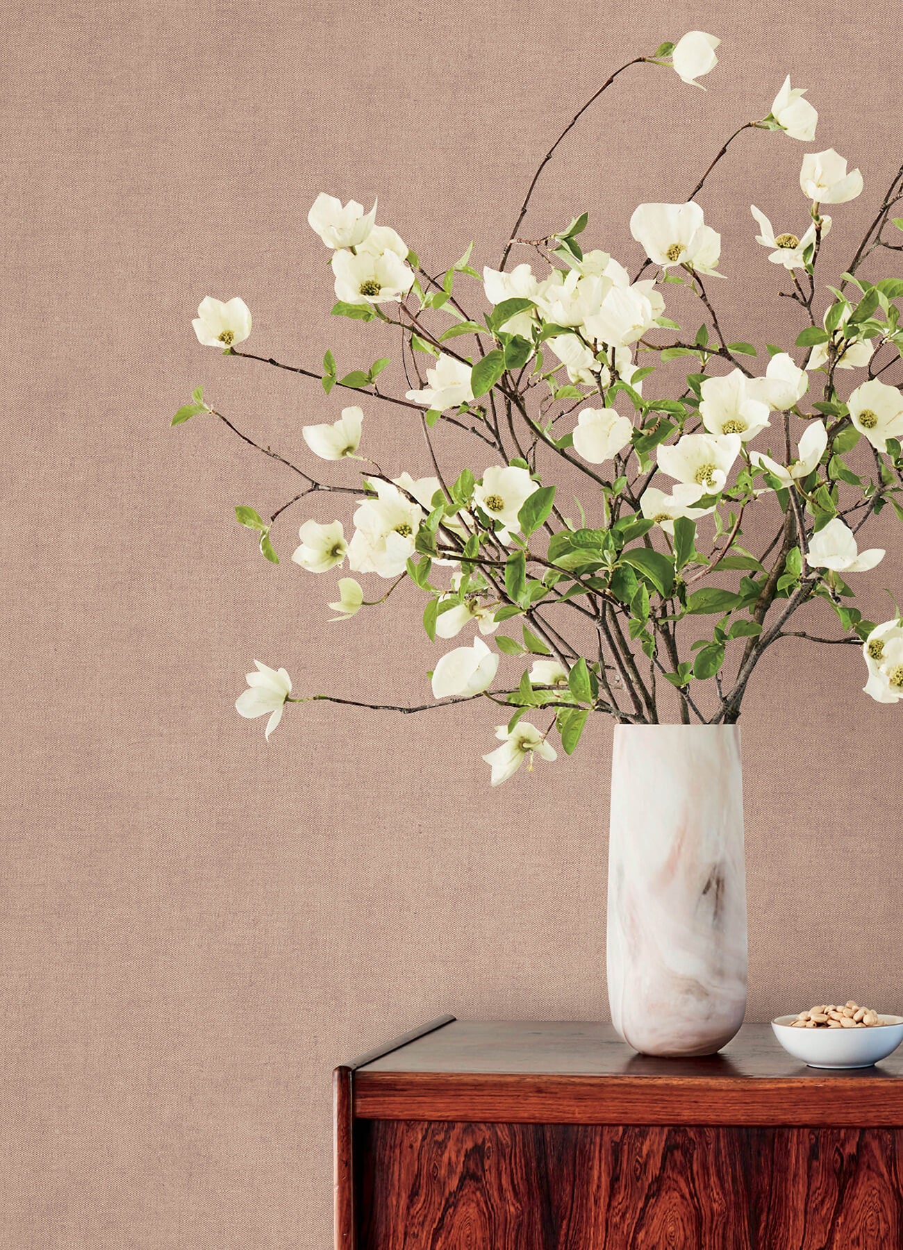 nuovo-rose-faux-linen-wallpaper-york-wallcoverings-4193-7426 - York Wallcoverings Wallpaper