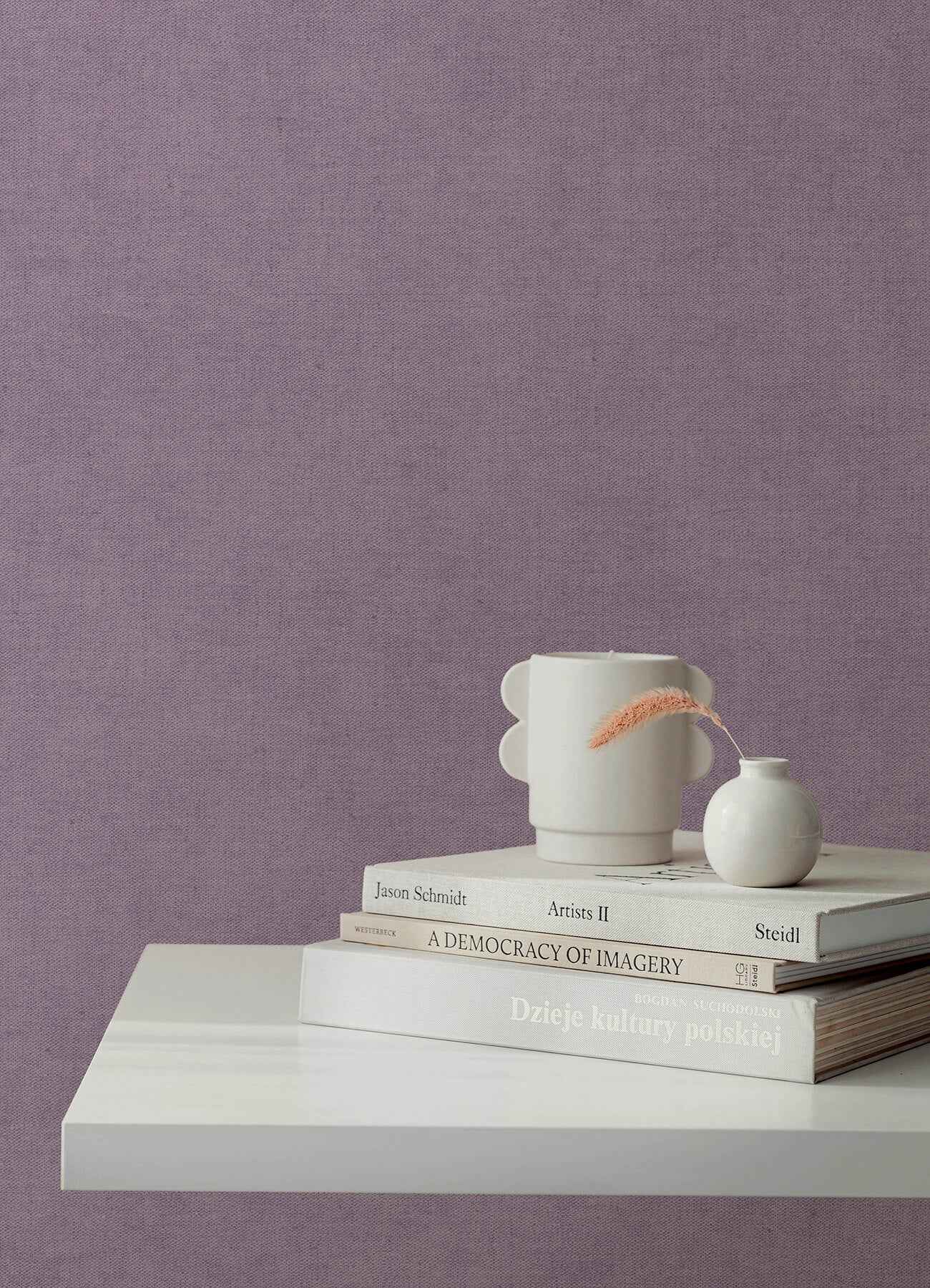 Nuovo Purple Faux Linen Wallpaper - York Wallcoverings - 4193-7428