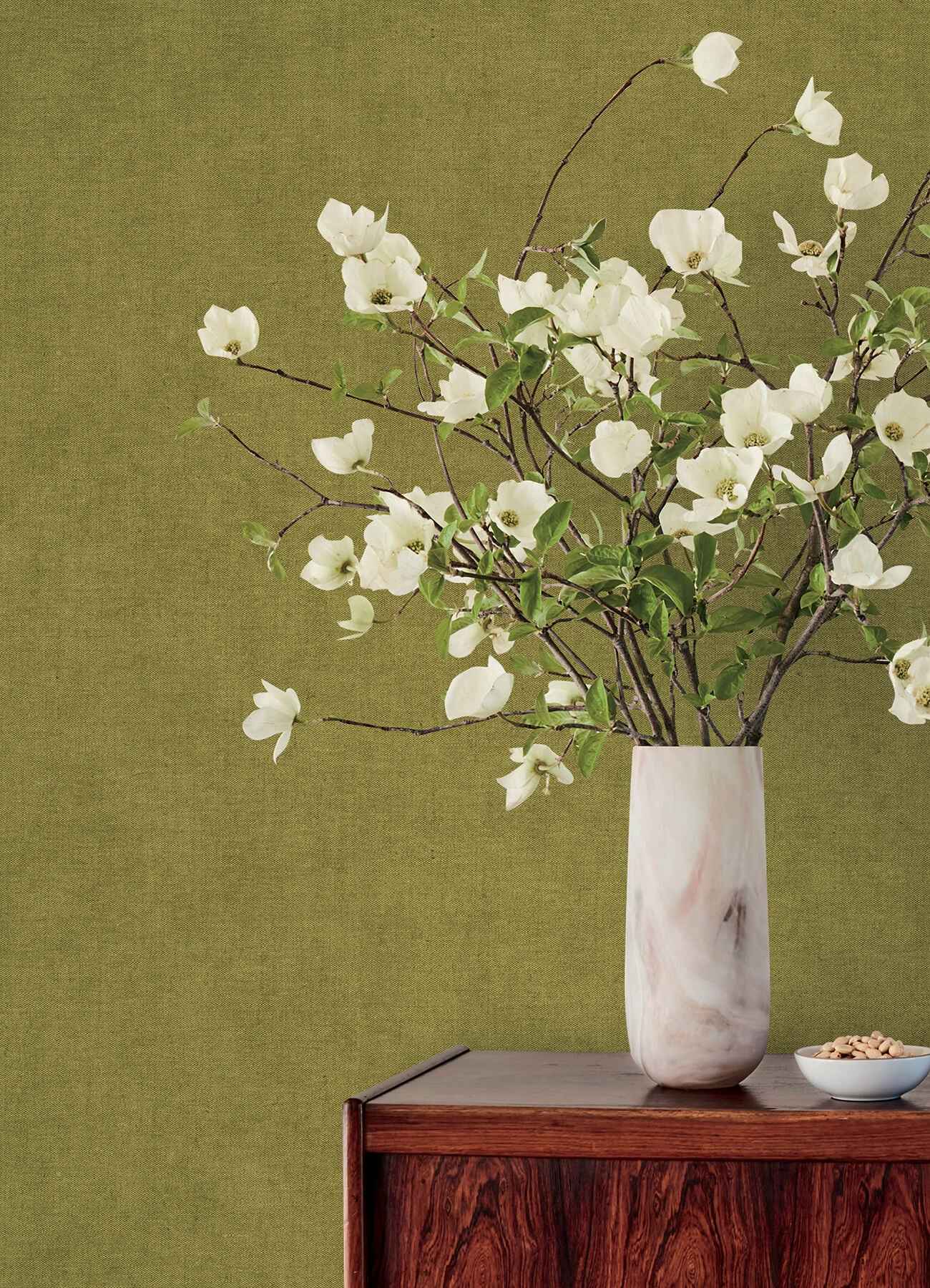 Nuovo Chartreuse Faux Linen Wallpaper - York Wallcoverings - 4193-7430 - York Wallcoverings Wallpaper