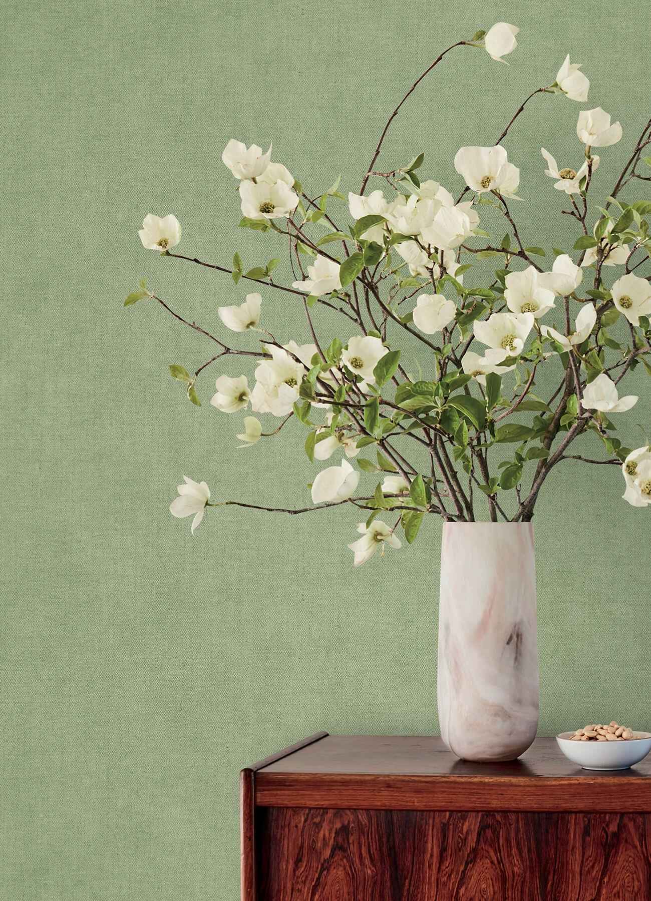 Nuovo Light Green Faux Linen Wallpaper - York Wallcoverings - 4193-7431 - York Wallcoverings Wallpaper