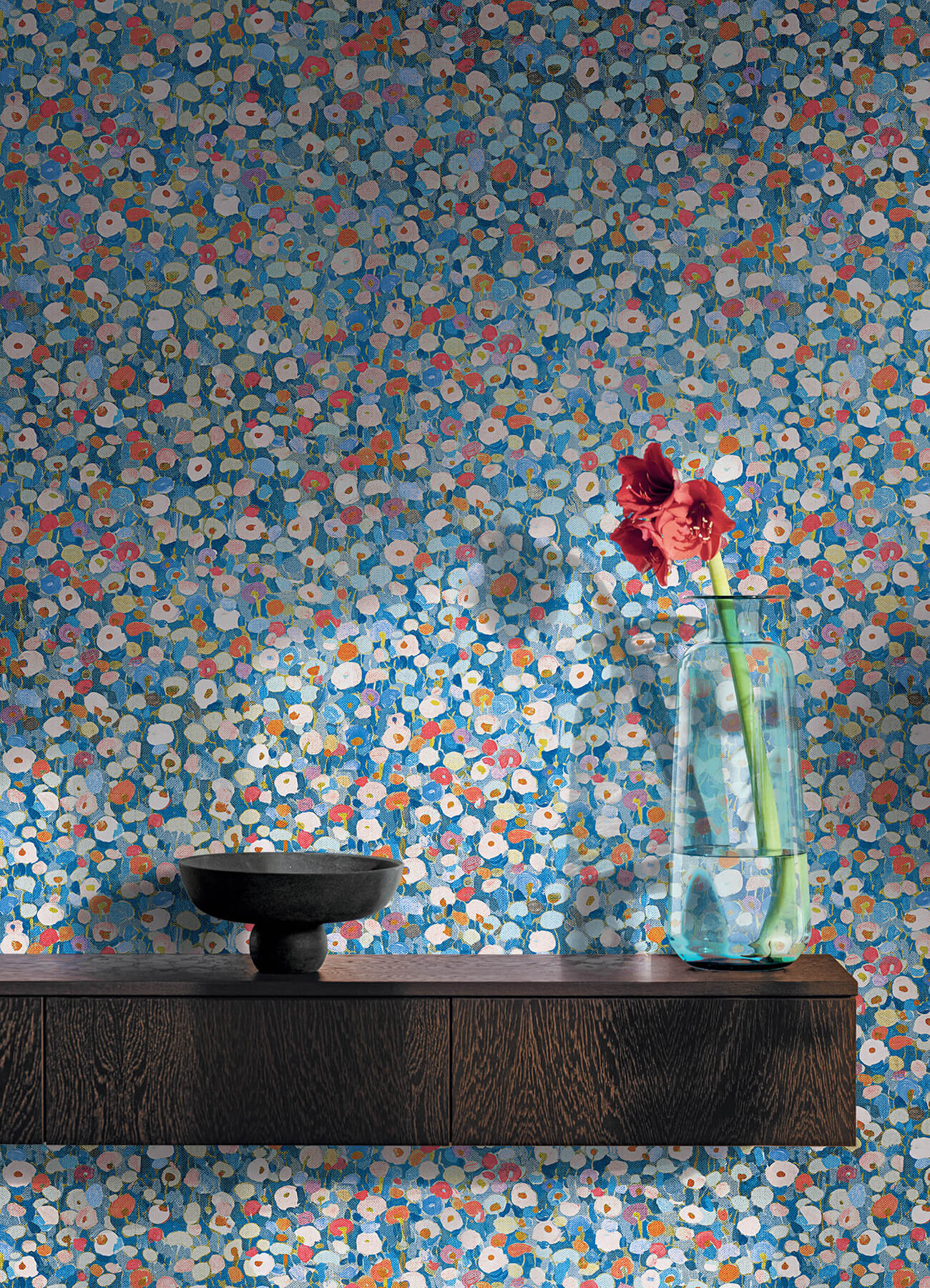 prato-blue-petite-floral-wallpaper-york-wallcoverings-4193-7442 - York Wallcoverings Wallpaper
