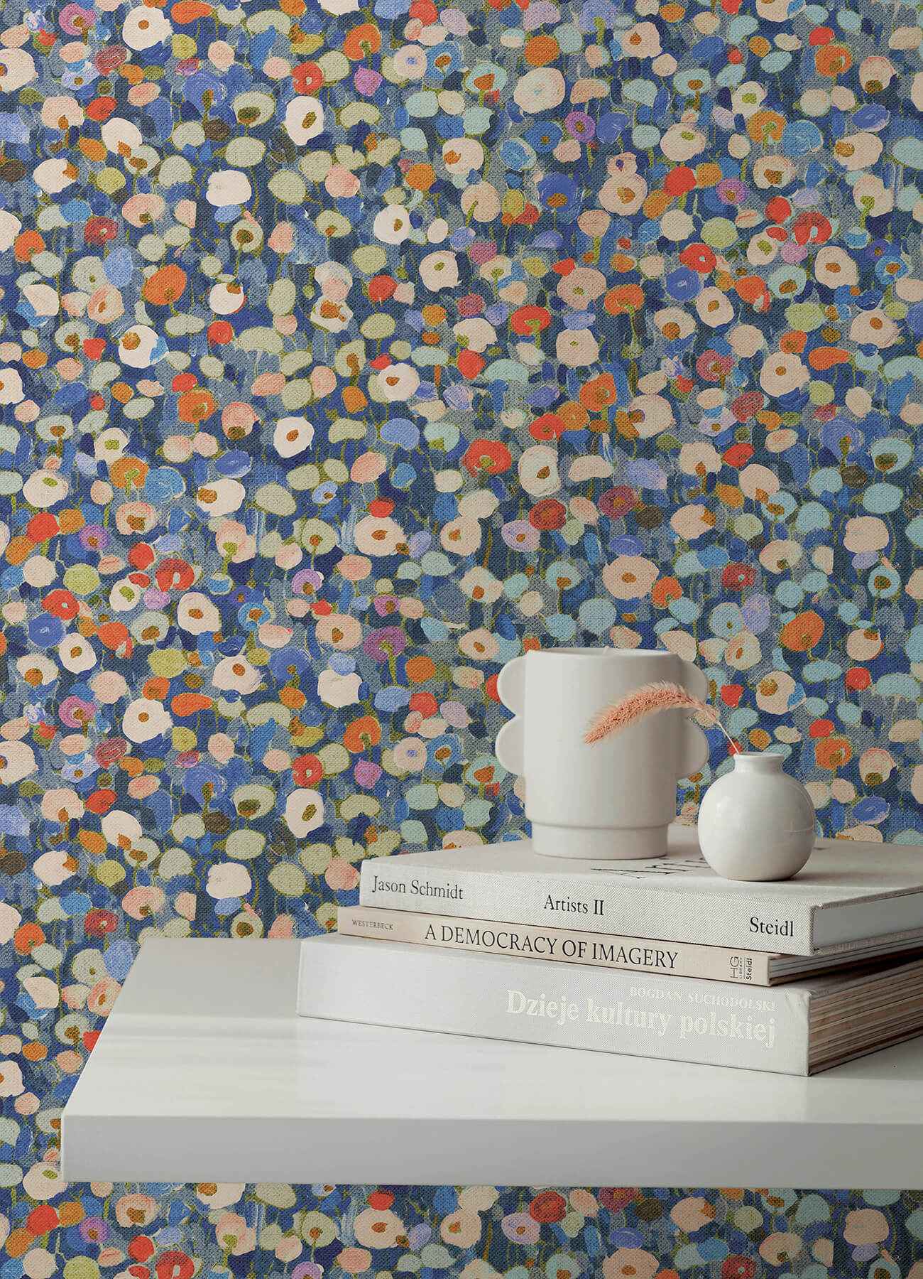 Prato Blue Petite Floral Wallpaper - York Wallcoverings - 4193-7442