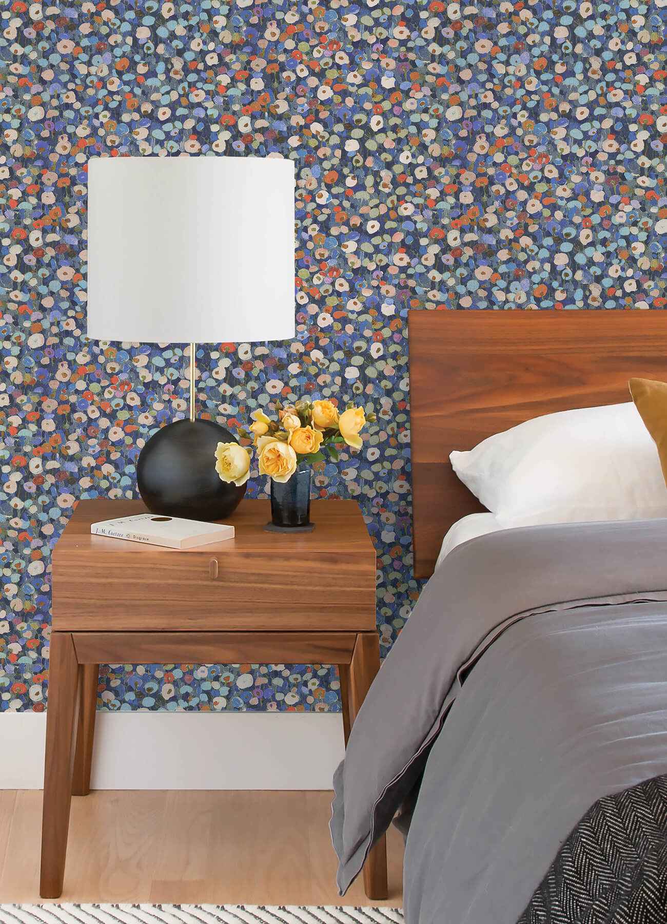 Prato Blue Petite Floral Wallpaper - York Wallcoverings - 4193-7442 - York Wallcoverings Wallpaper