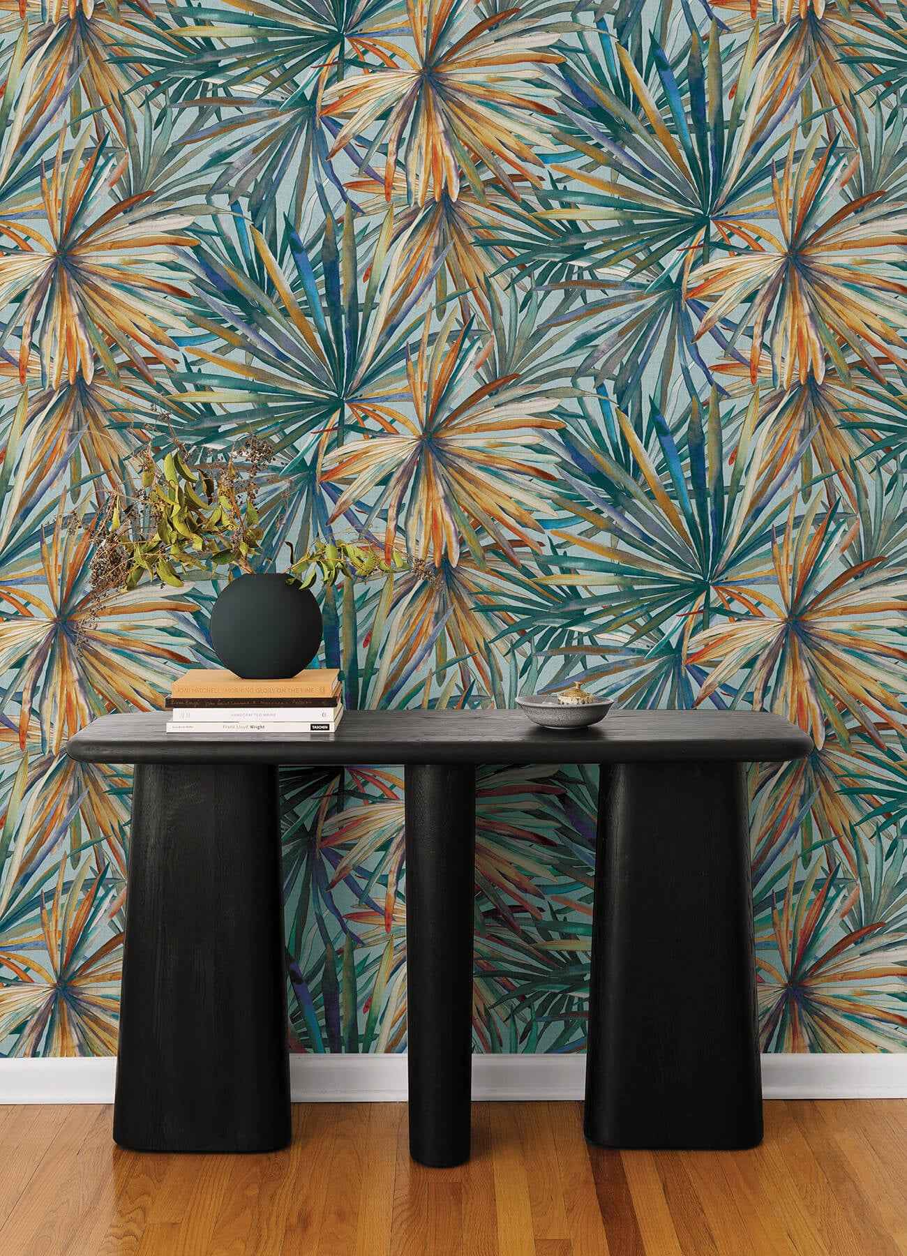 Corifa Sea Green Palm Leaf Wallpaper - York Wallcoverings - 4193-7451 - York Wallcoverings Wallpaper