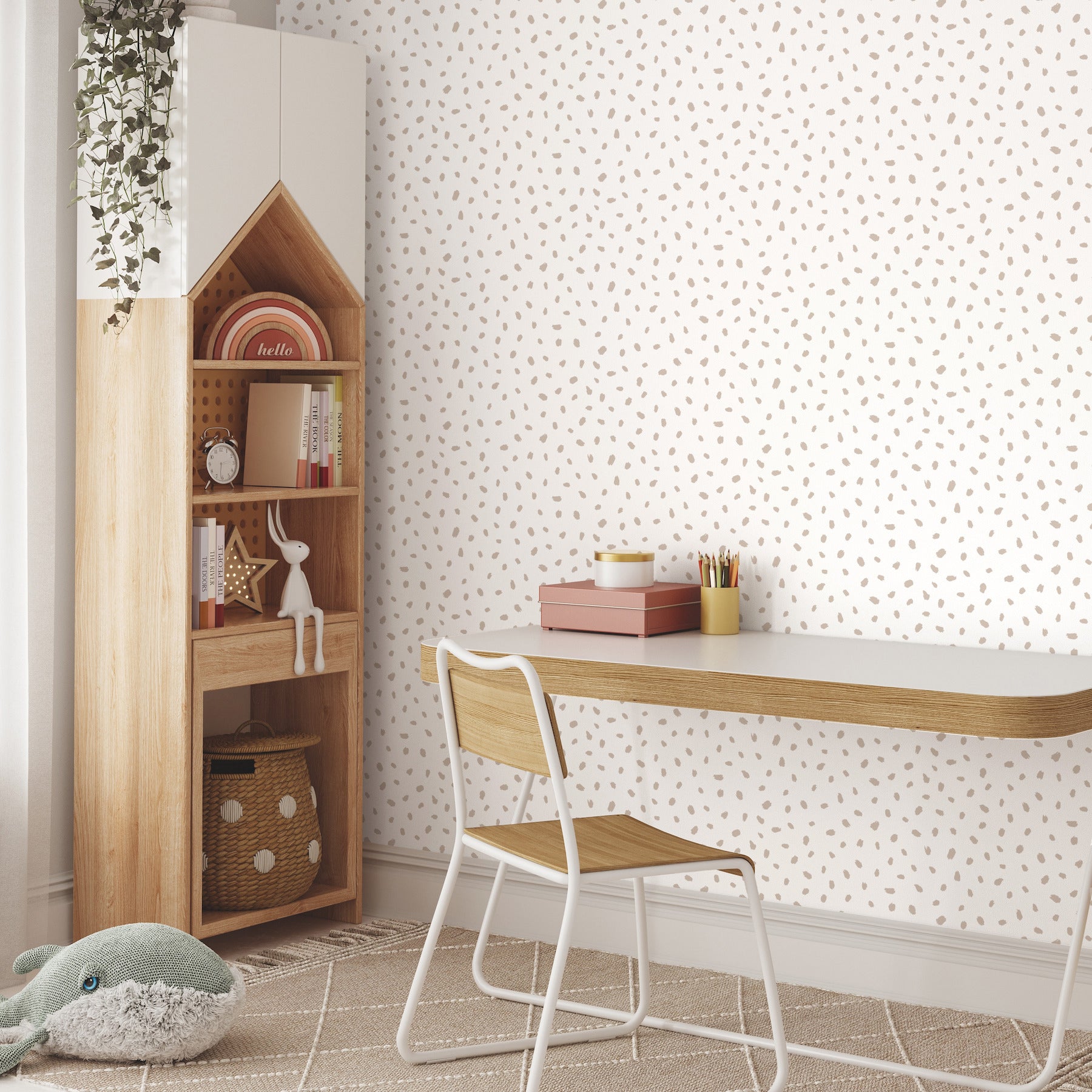 animal-spots-taupe-polka-dot-wallpaper-york-wallcoverings-4203-27543 - York Wallcoverings Papel pintado