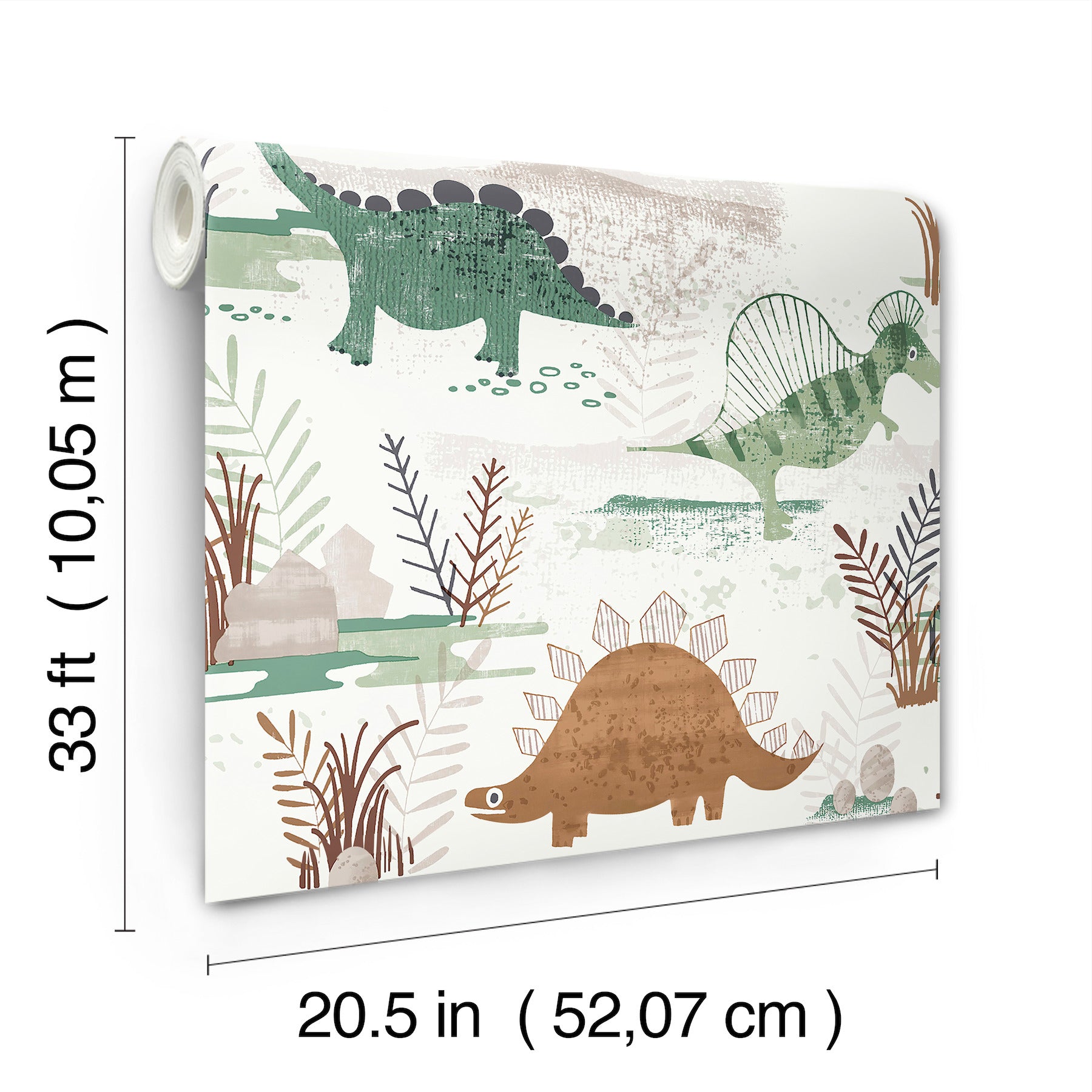 prehistoric-dino-green-whimsical-wallpaper-york-wallcoverings-4203-27544 - York Wallcoverings Wallpaper