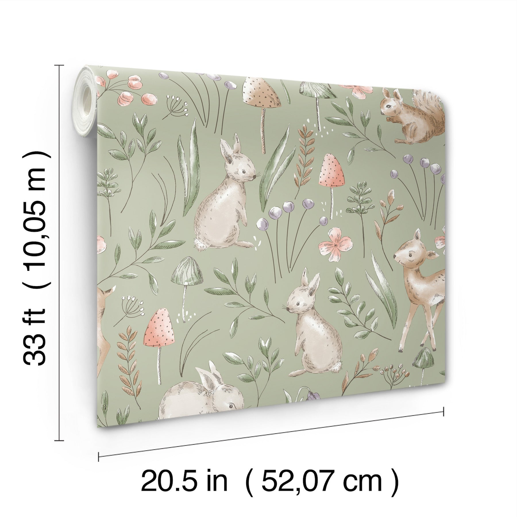 forest-animals-sage-whimsical-wallpaper-york-wallcoverings-4203-27547 - York Wallpaper Wallpaper